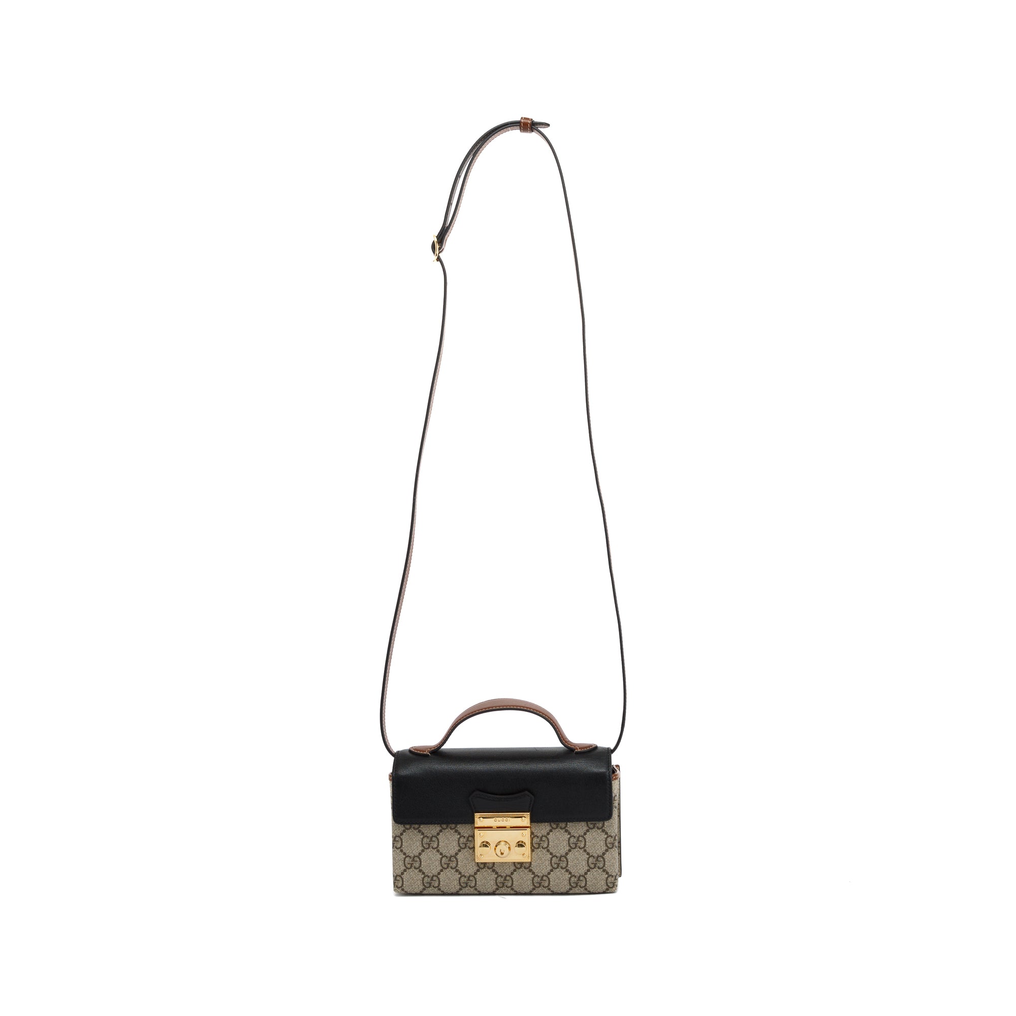 Gucci GG Supreme Padlock Mini Bag w/ Strap & Box