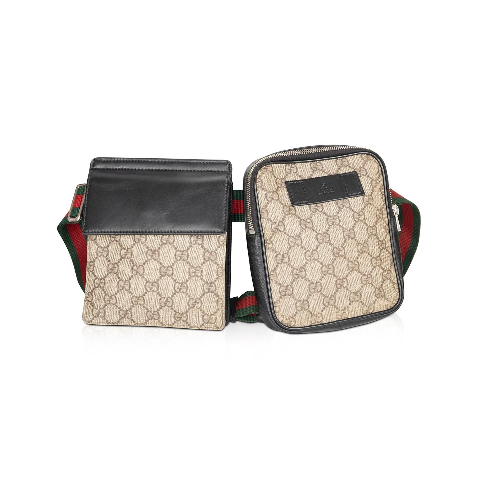Gucci GG Supreme Web Double Belt Bag