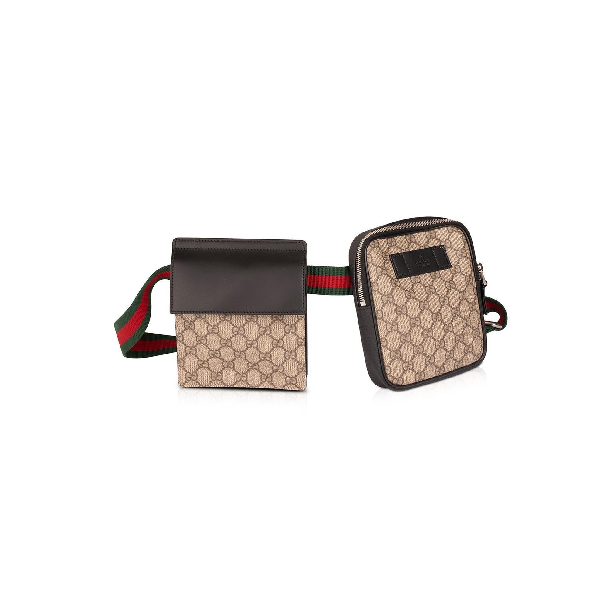 Gucci GG Supreme Web Double Belt Bag