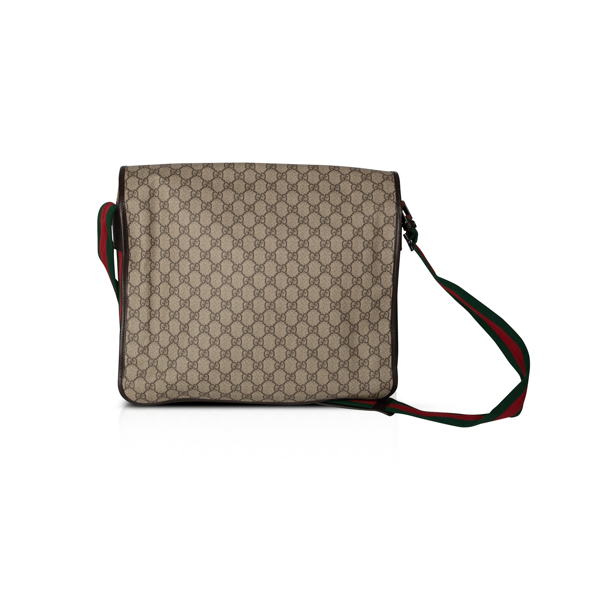 Gucci GG Supreme Web Large Flap Messenger Bag
