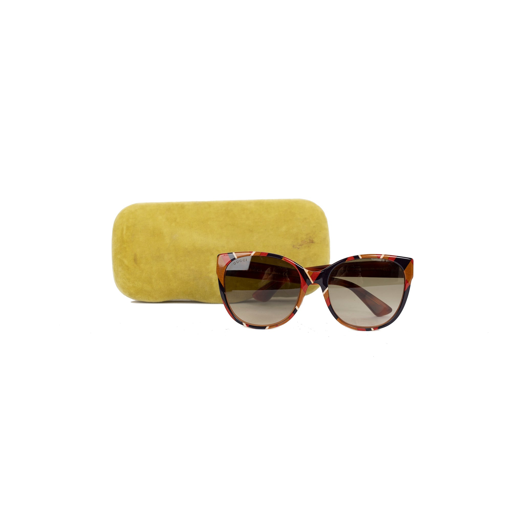 Gucci GG0097S Round-Frame Sunglasses w/ Case