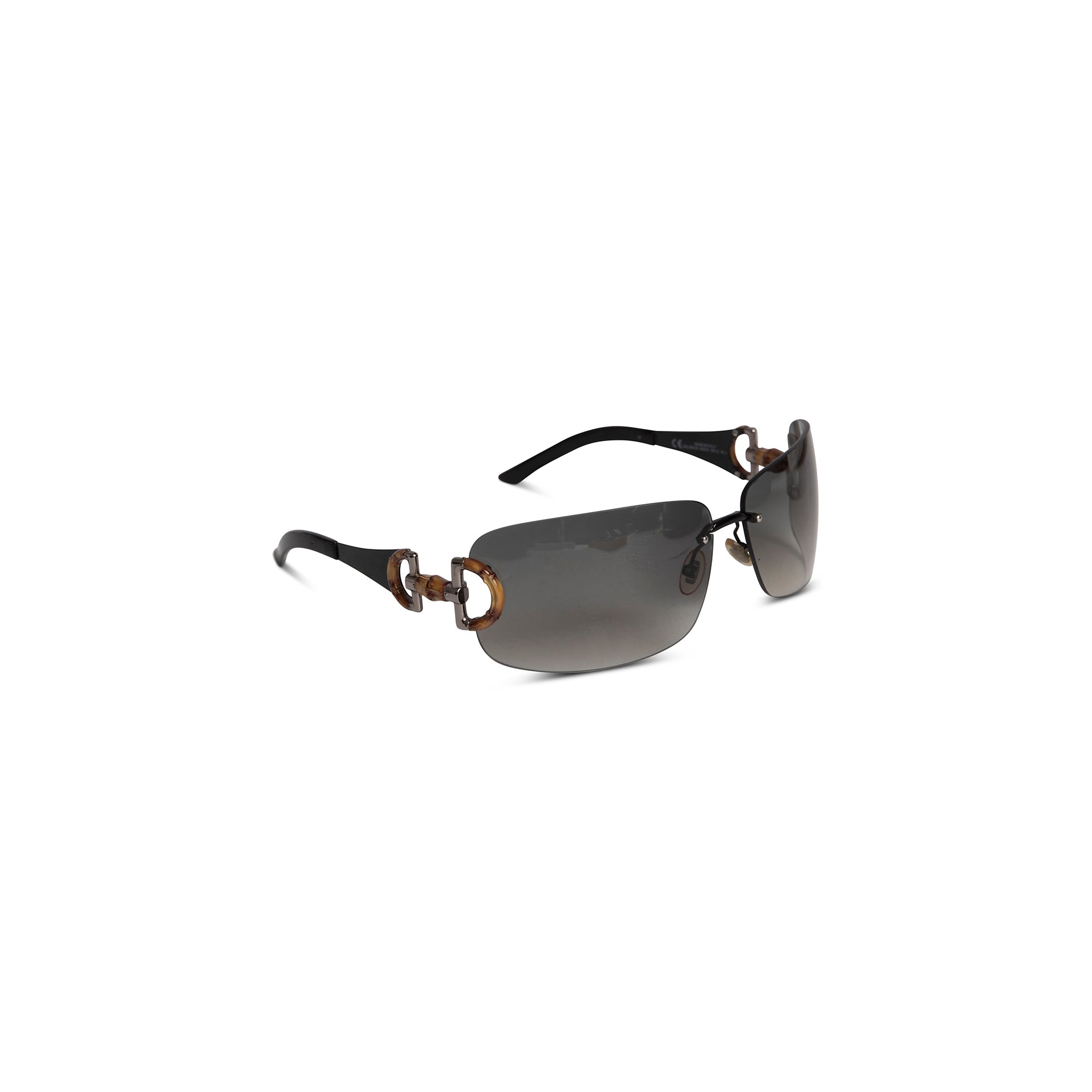 Gucci GG2801/S Vintage Bamboo Horsebit Shield Sunglasses w/ Case