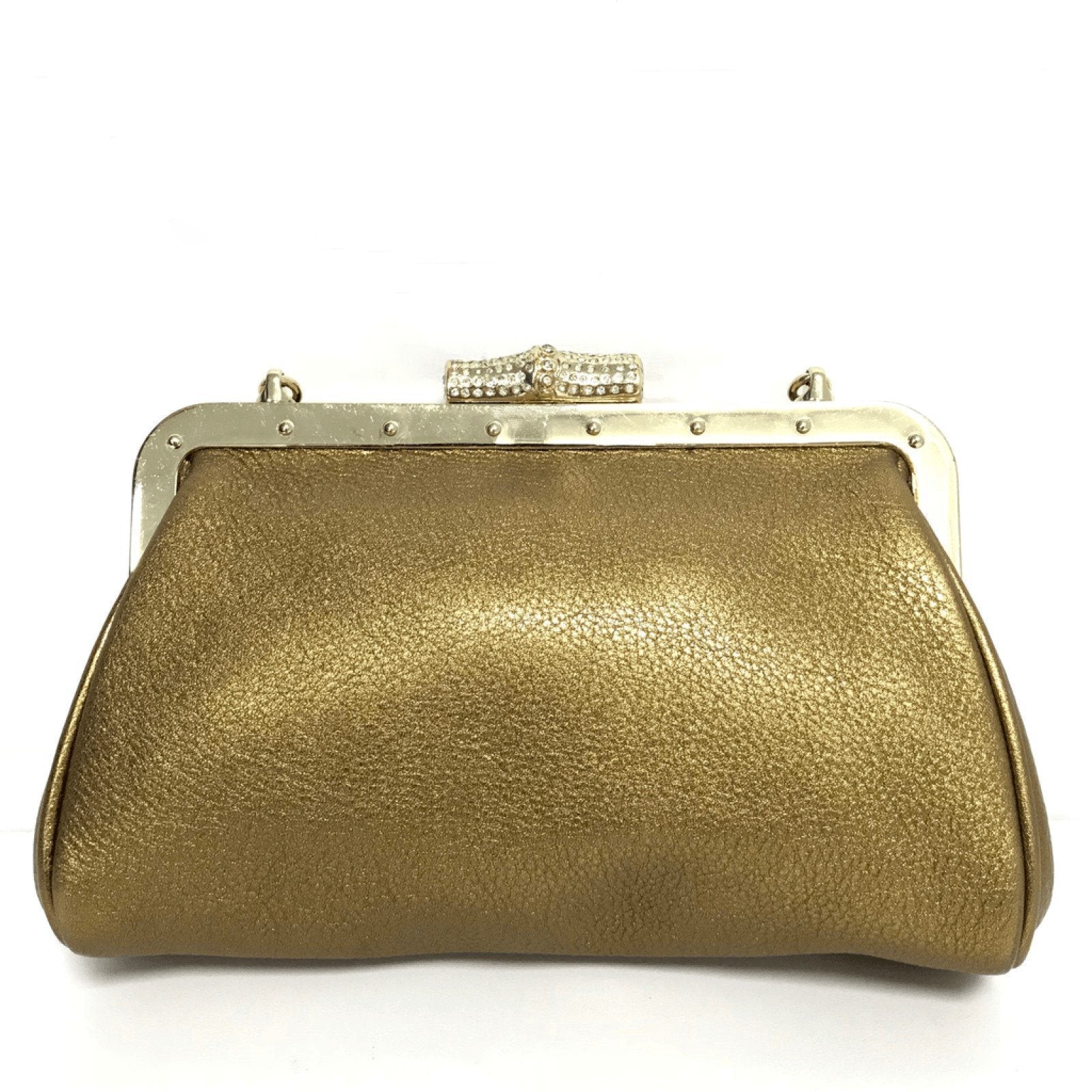 Gucci Gold Le Gold Swarovski Bamboo Chain Eveneing Bag
