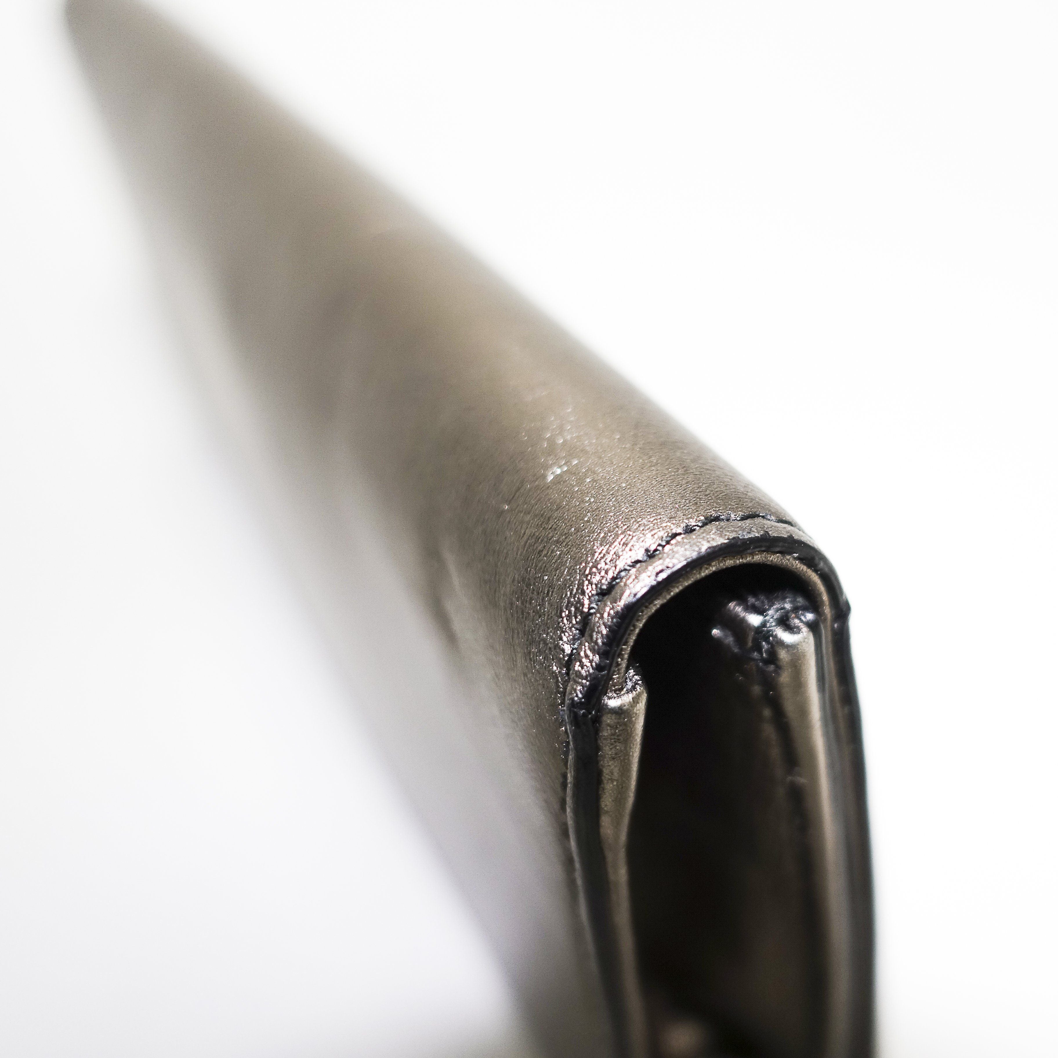 Gucci Grey Metallic Leather Clutch