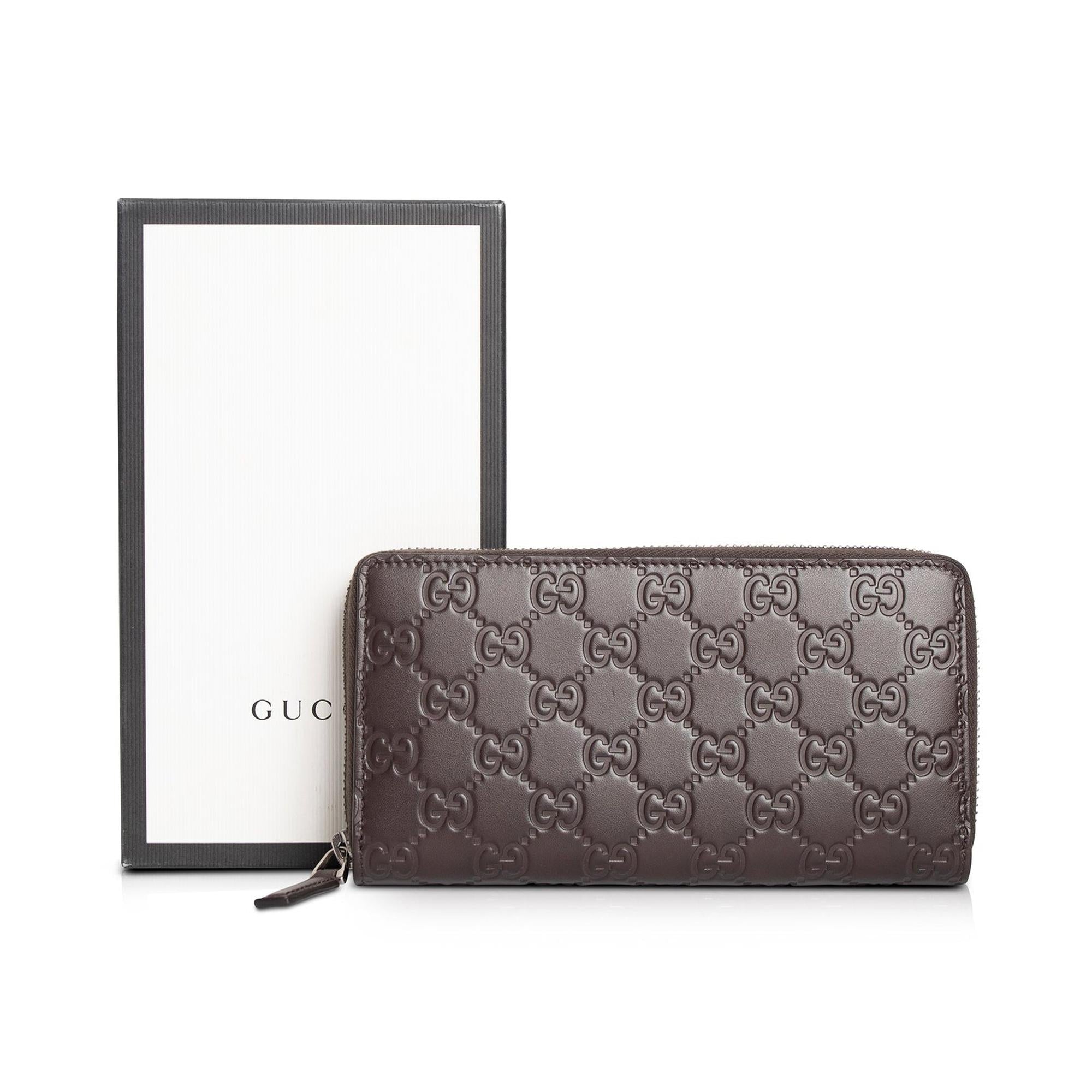 Gucci Guccissima Leather Zip Around Wallet w/ Box