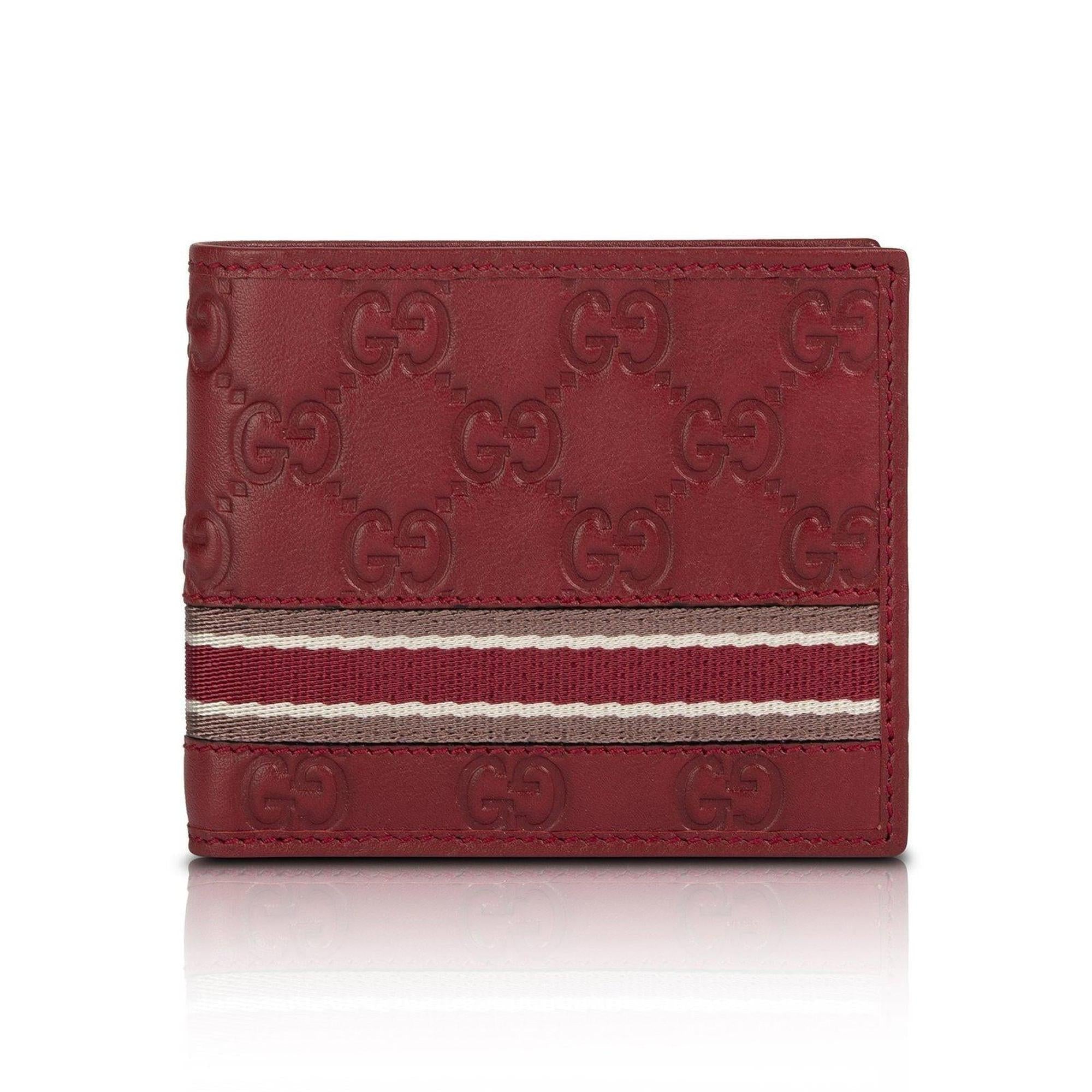 Gucci Guccissima Web Bifold Wallet w/ Box