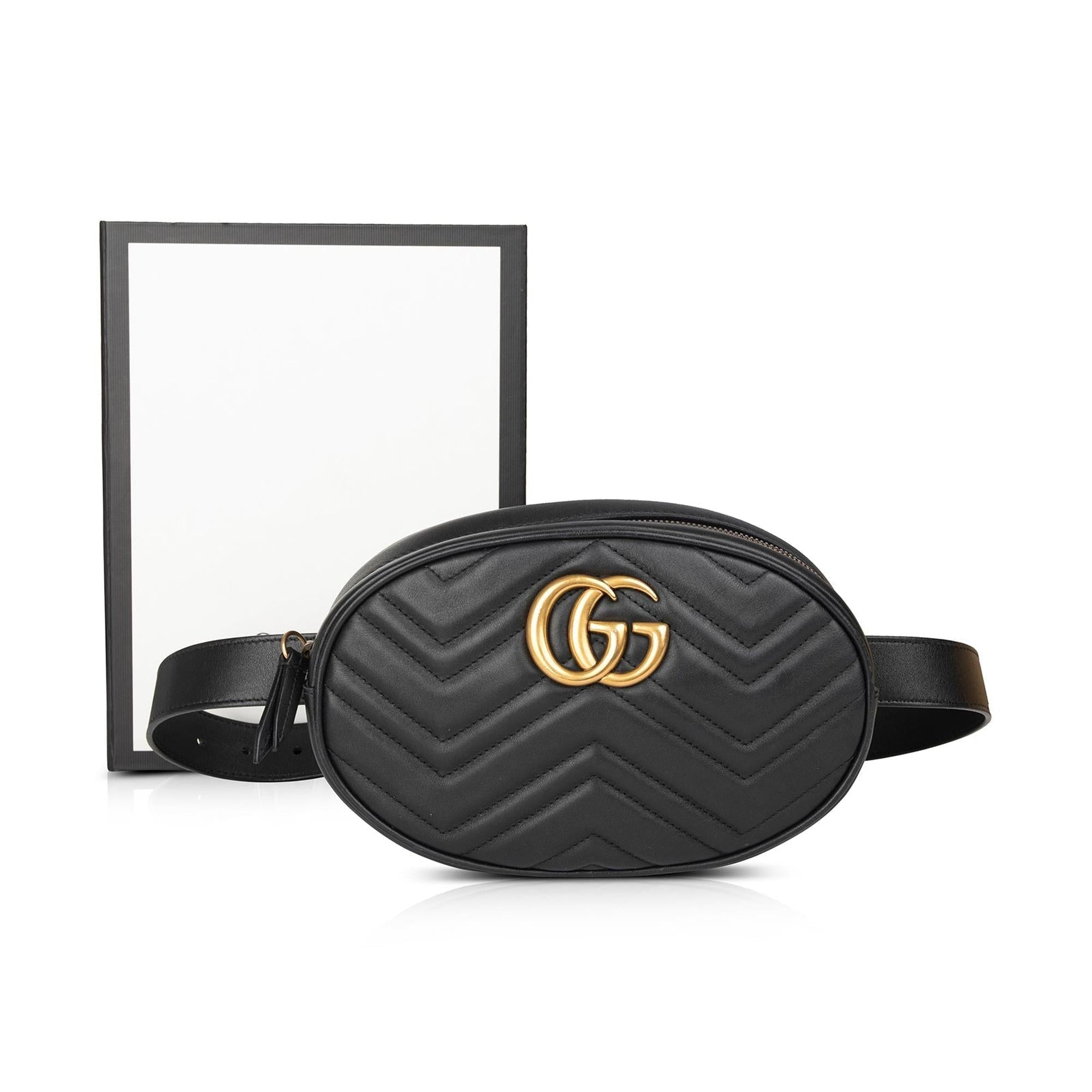 Gucci Large GG Marmont Matelasse Leather Belt Bag w/ Box