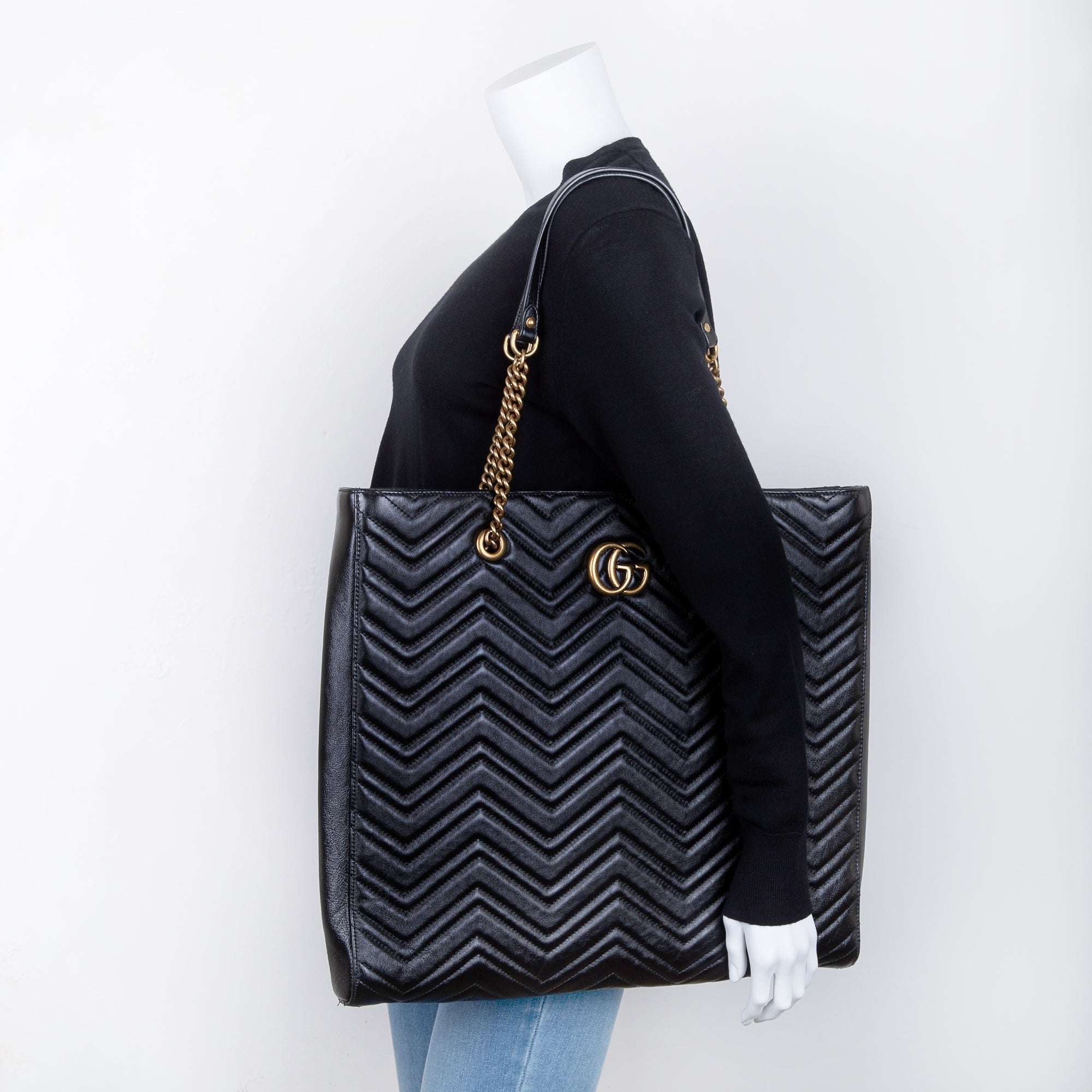 Gucci Large GG Marmont Matelasse Slim Tote