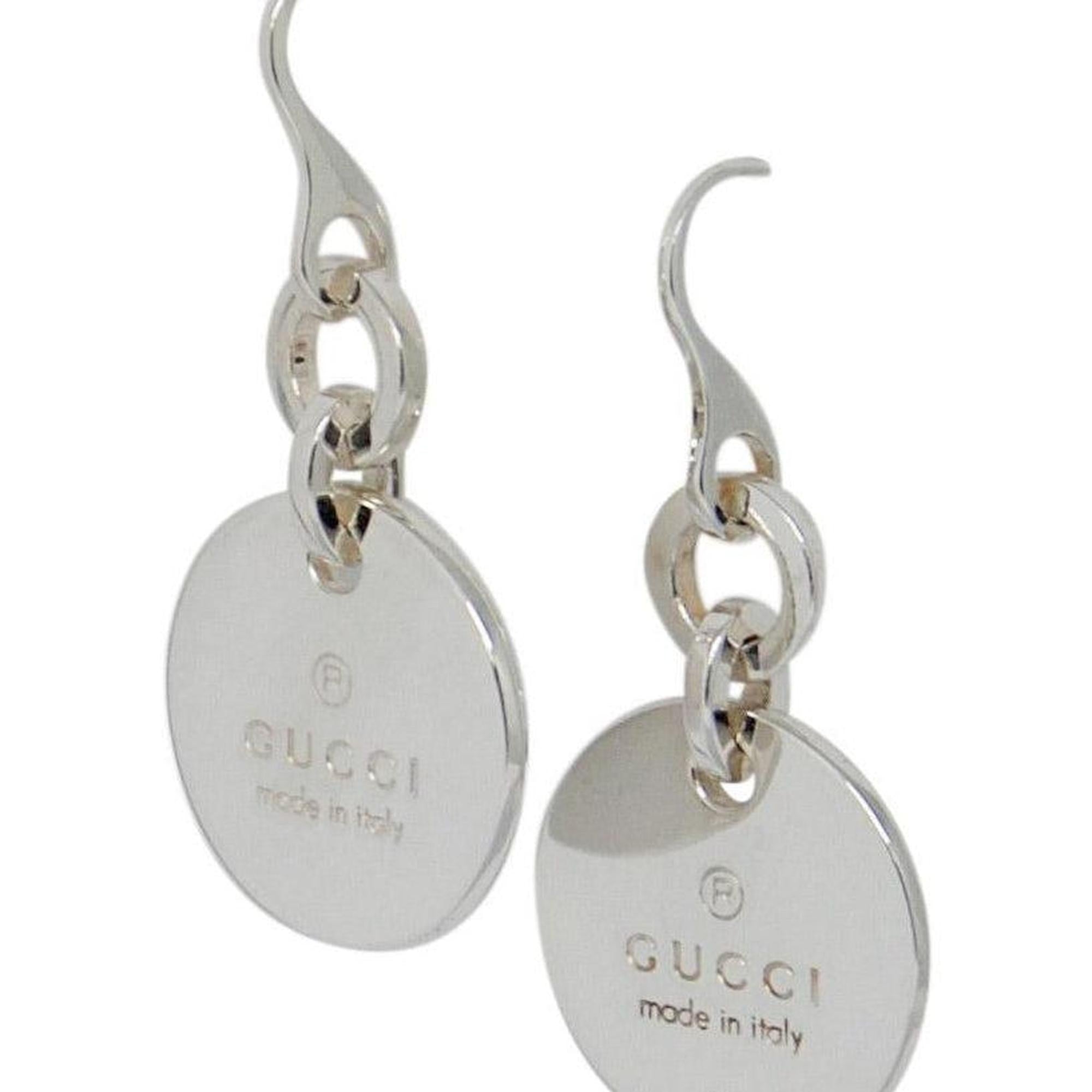 Gucci Logo Round Tag Drop Earrings
