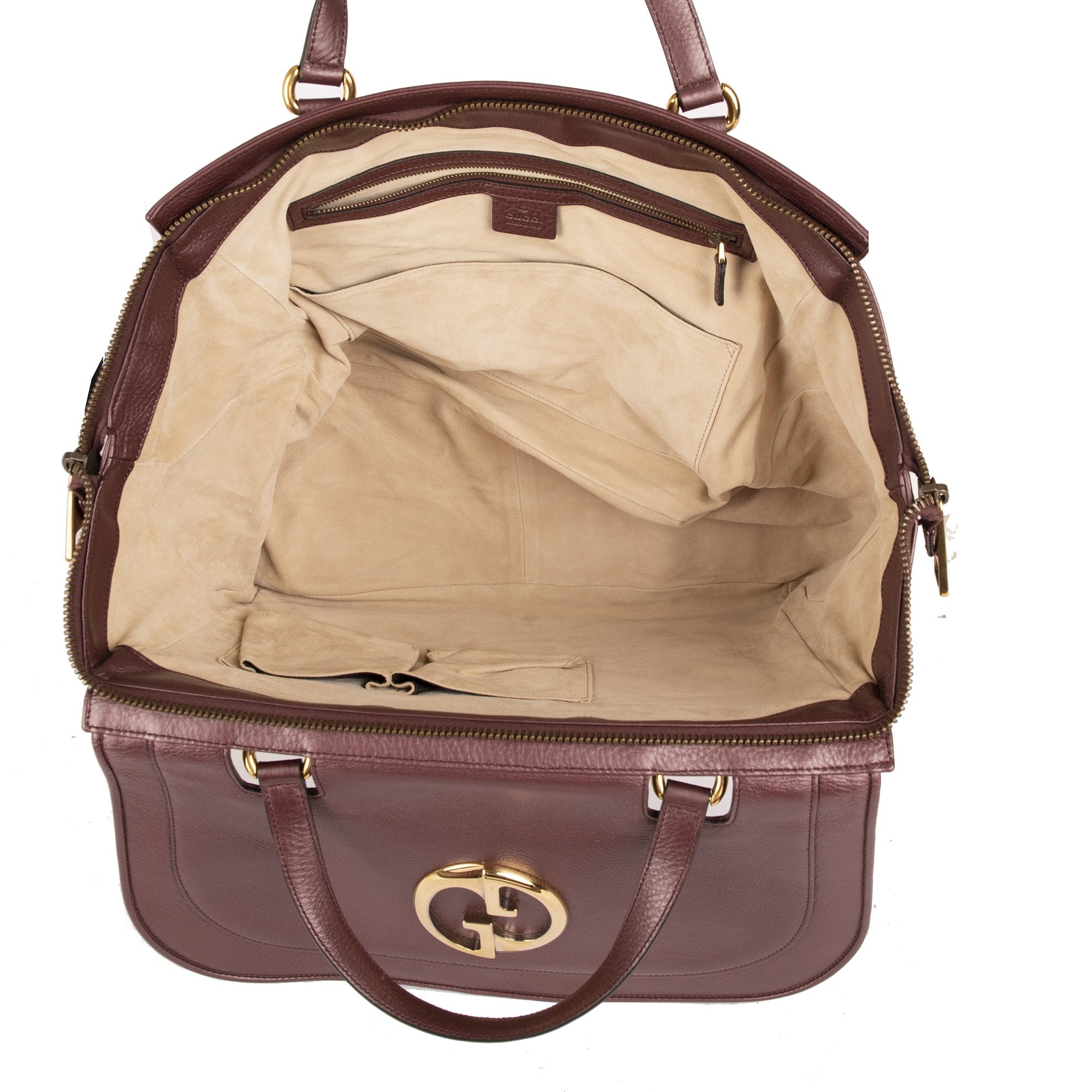 Gucci Medium 1973 Burgundy Leather Top Handle Bag