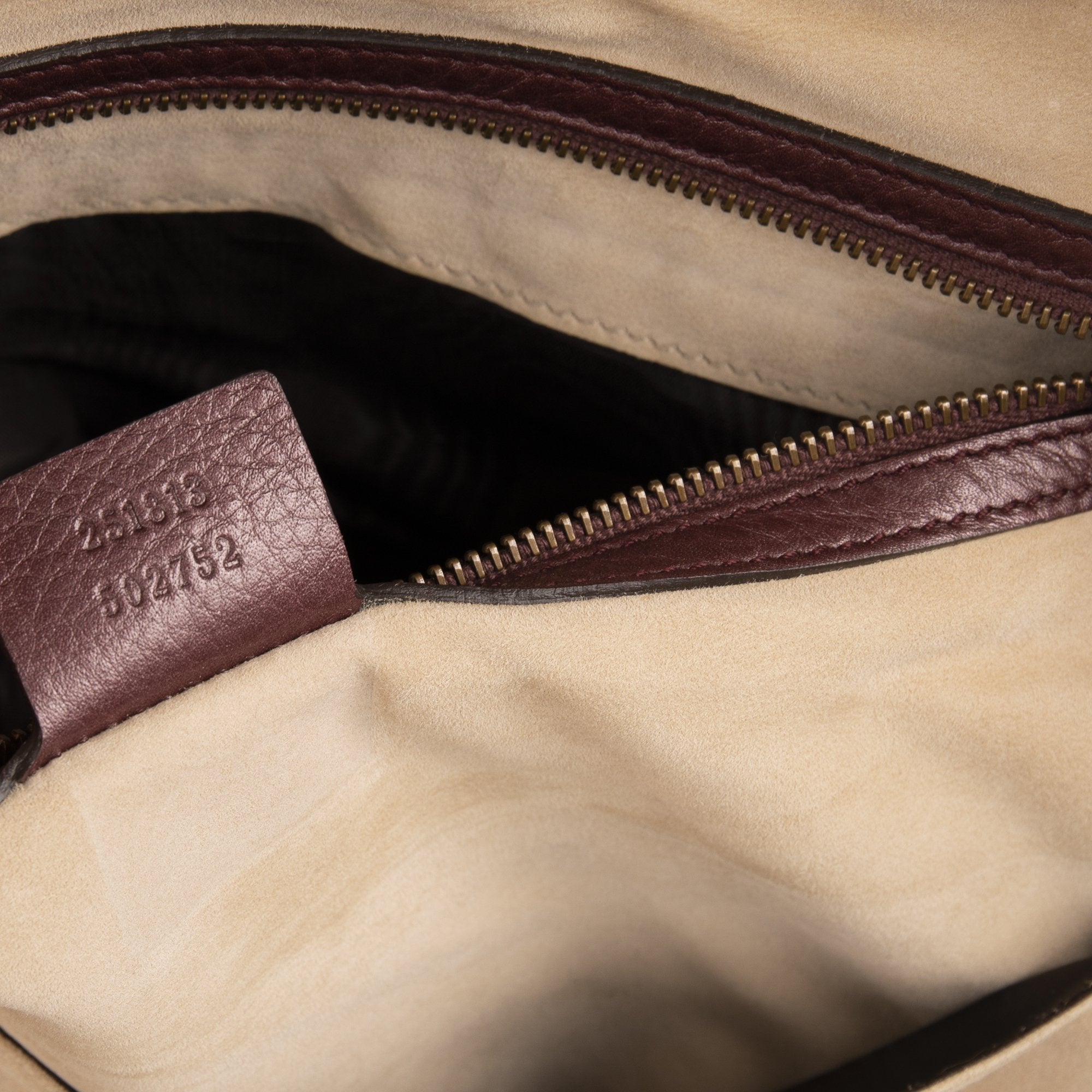 Gucci Medium 1973 Burgundy Leather Top Handle Bag