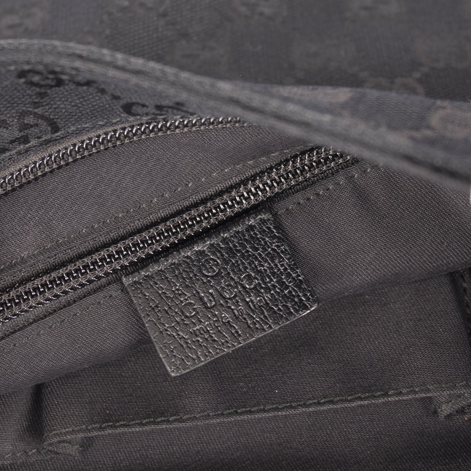 Gucci Medium Black GG Canvas Front Pocket Messenger Bag