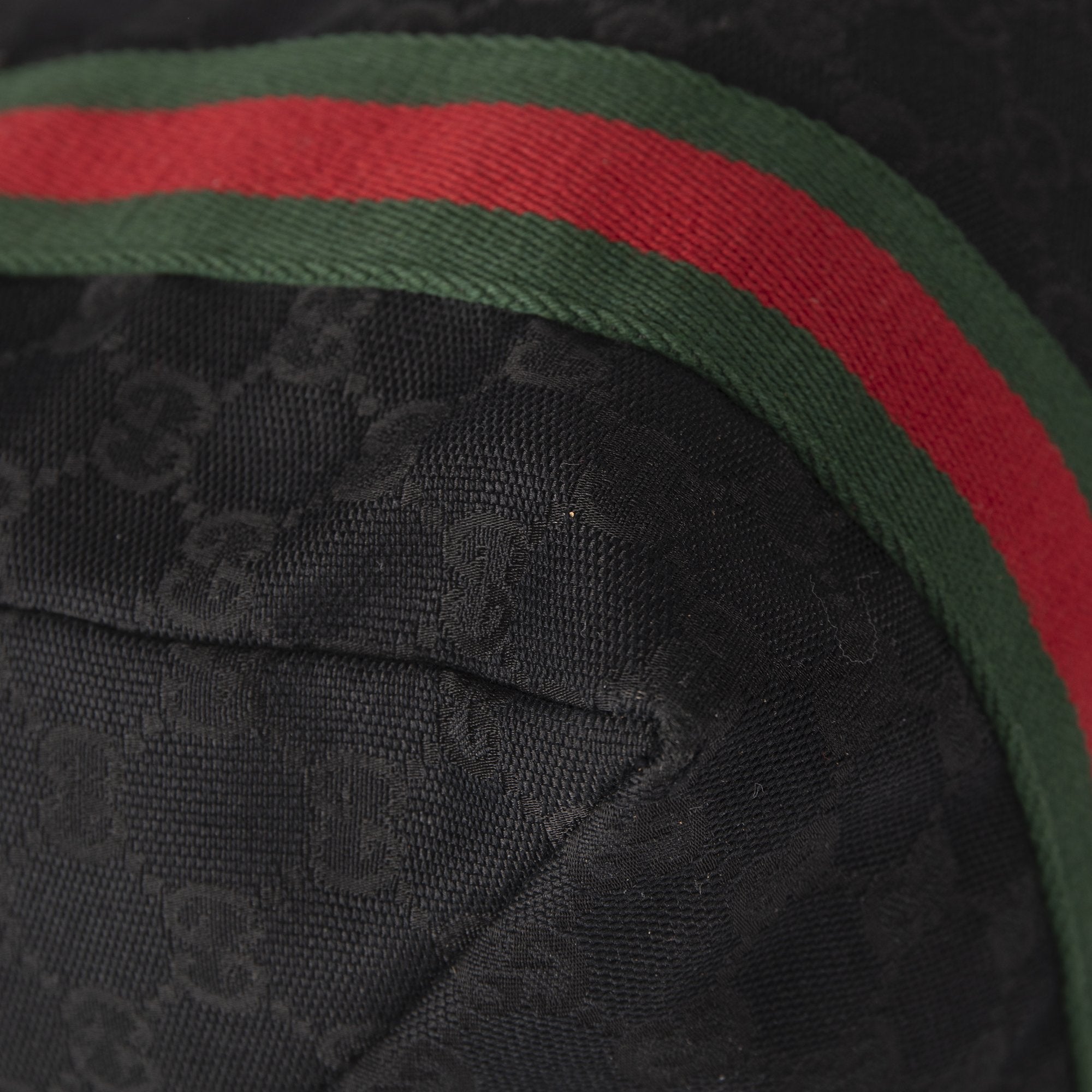 Gucci Medium Black GG Canvas Web Boston Travel Duffle Bag