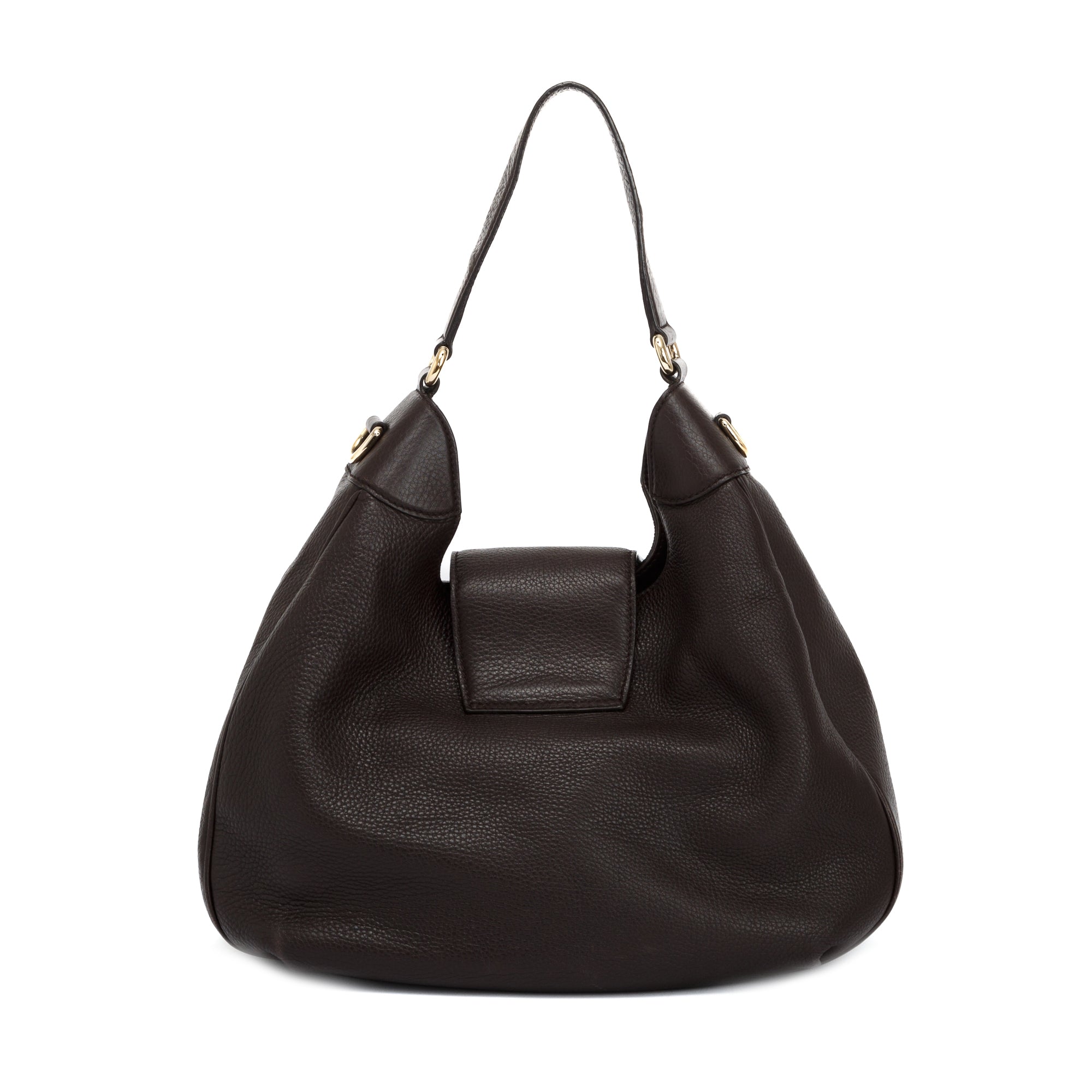 Gucci Medium Brown Leather Dressage Web Hobo Bag w/ Strap
