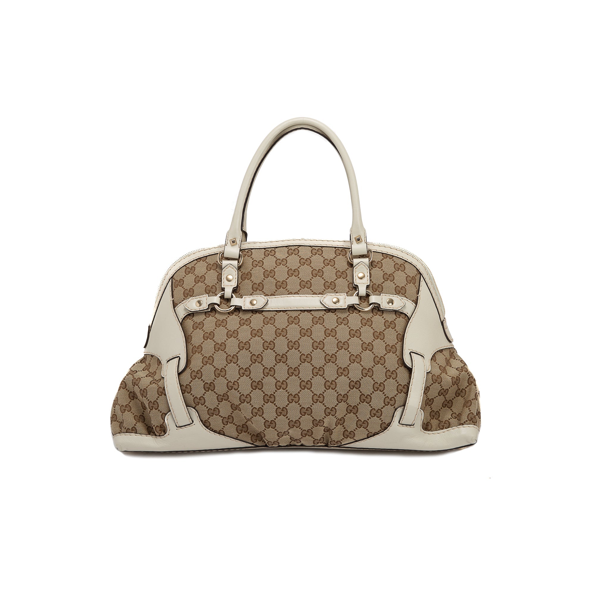 Gucci Medium GG Canvas Horsebit Nail Boston Bag