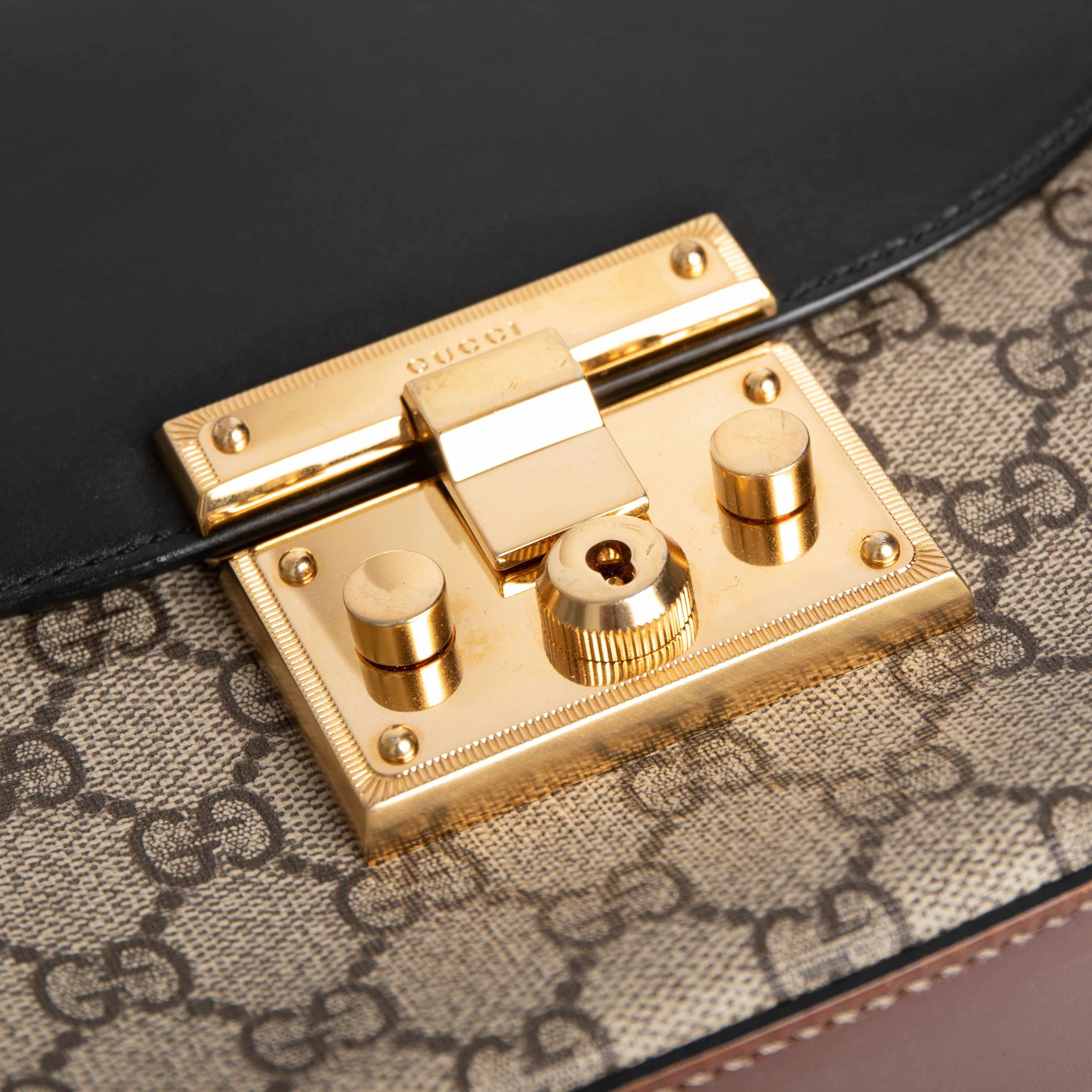 Gucci Medium GG Supreme Padlock Crossbody Bag