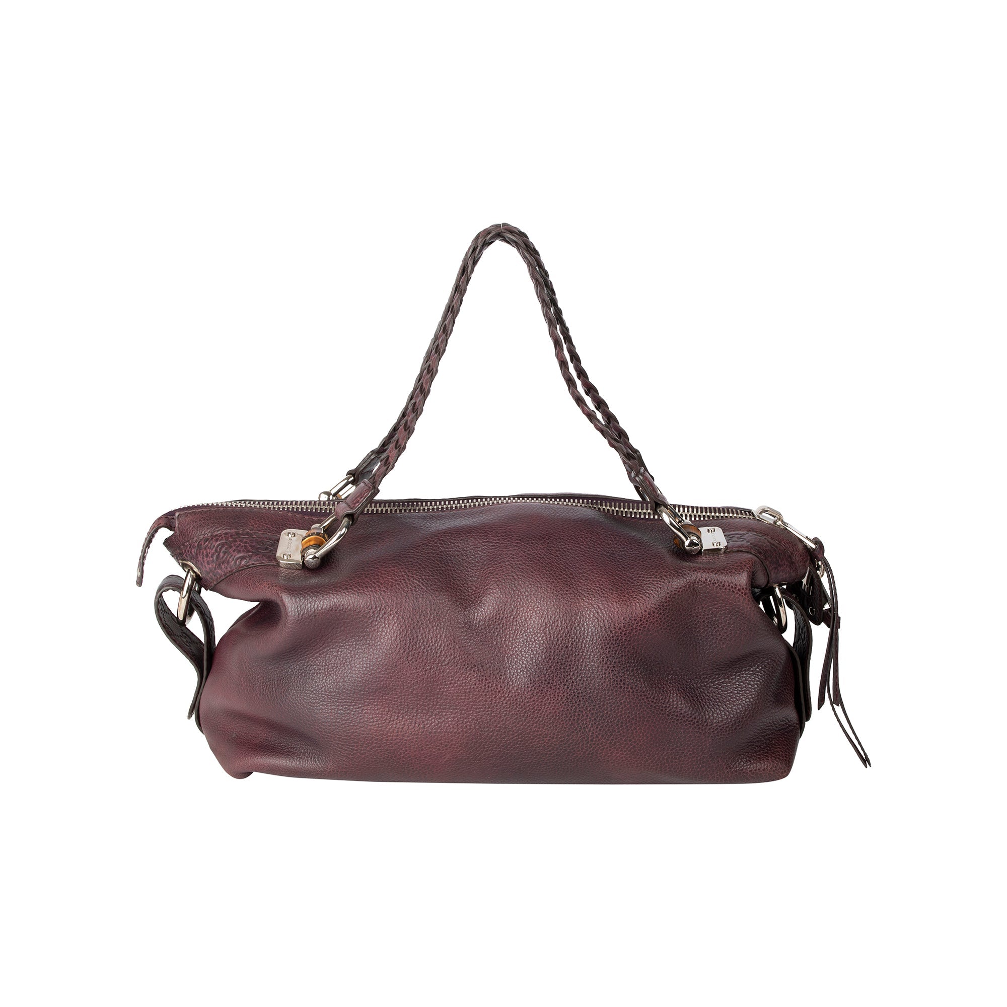 Gucci Medium Leather Bamboo Bar Tote