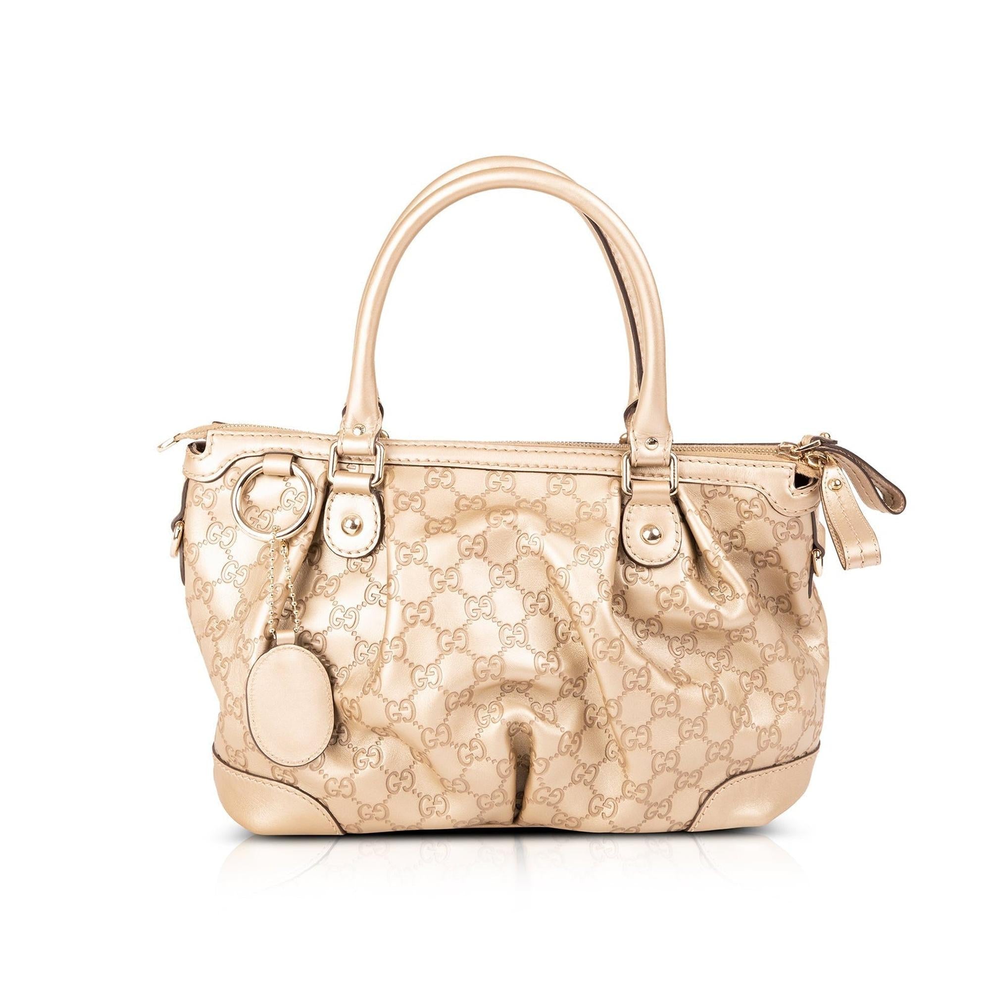 Gucci Medium Signature Leather Sukey Top Handle Bag W/ Receipt