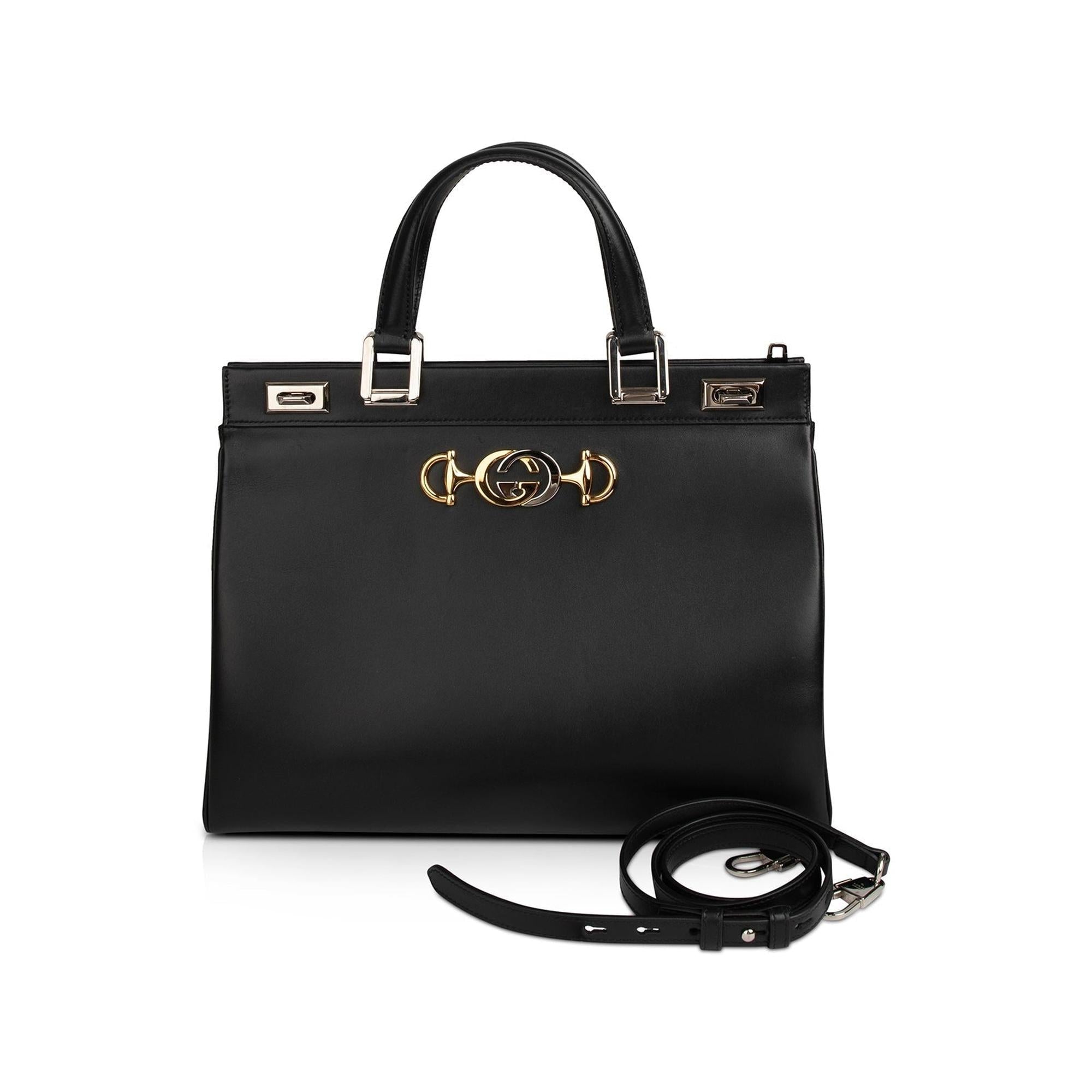 Gucci Medium Zumi Leather Top Handle Bag