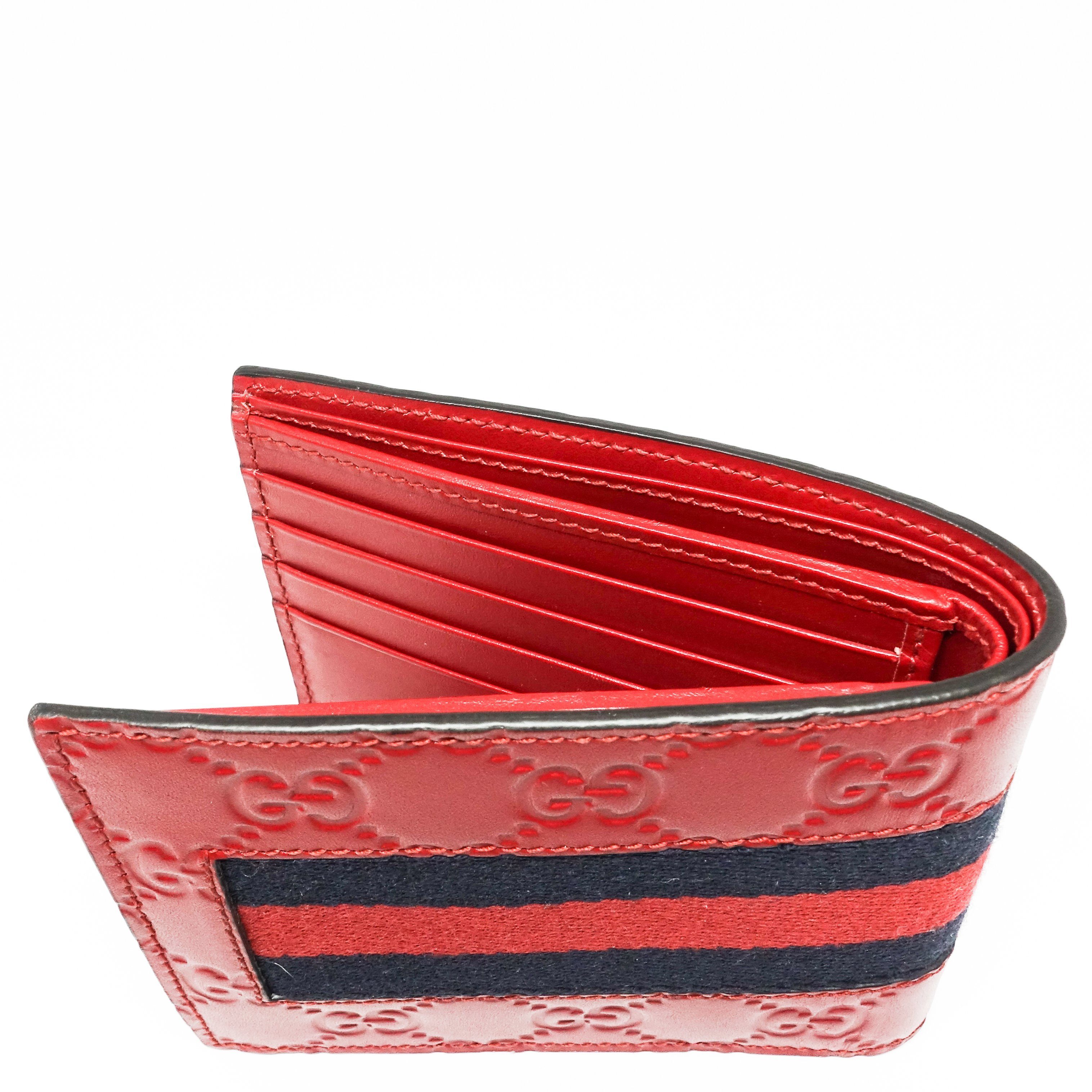 Gucci Men's Red Signature Web Wallet