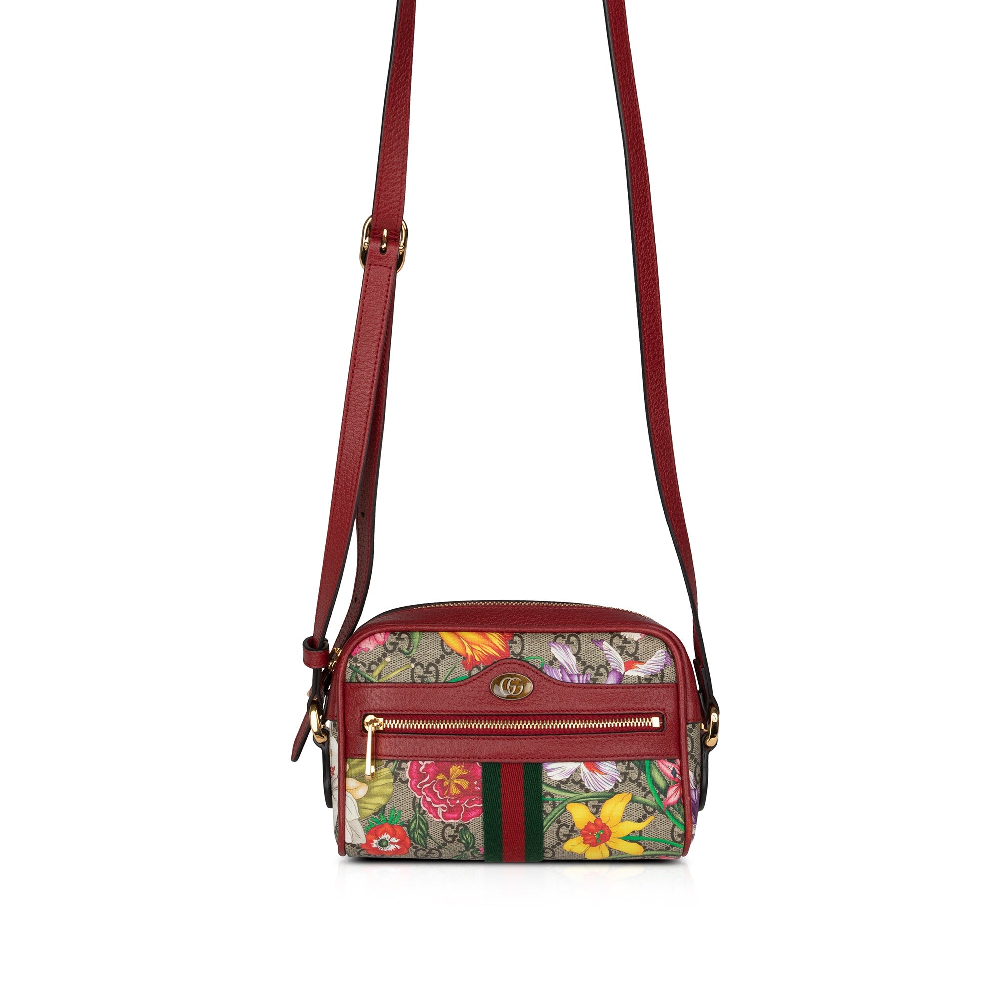 Gucci Mini GG Supreme Flora Ophidia Crossbody Bag