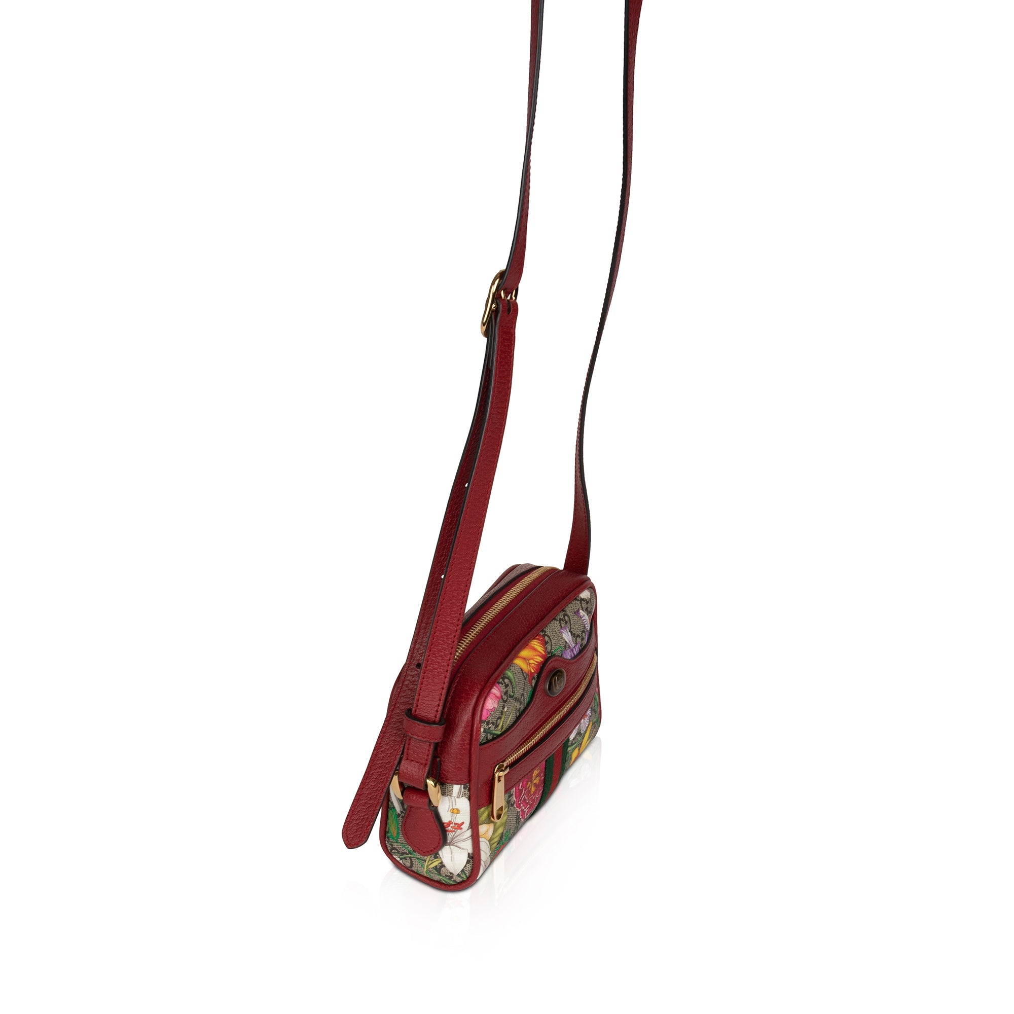 Gucci Mini GG Supreme Flora Ophidia Crossbody Bag
