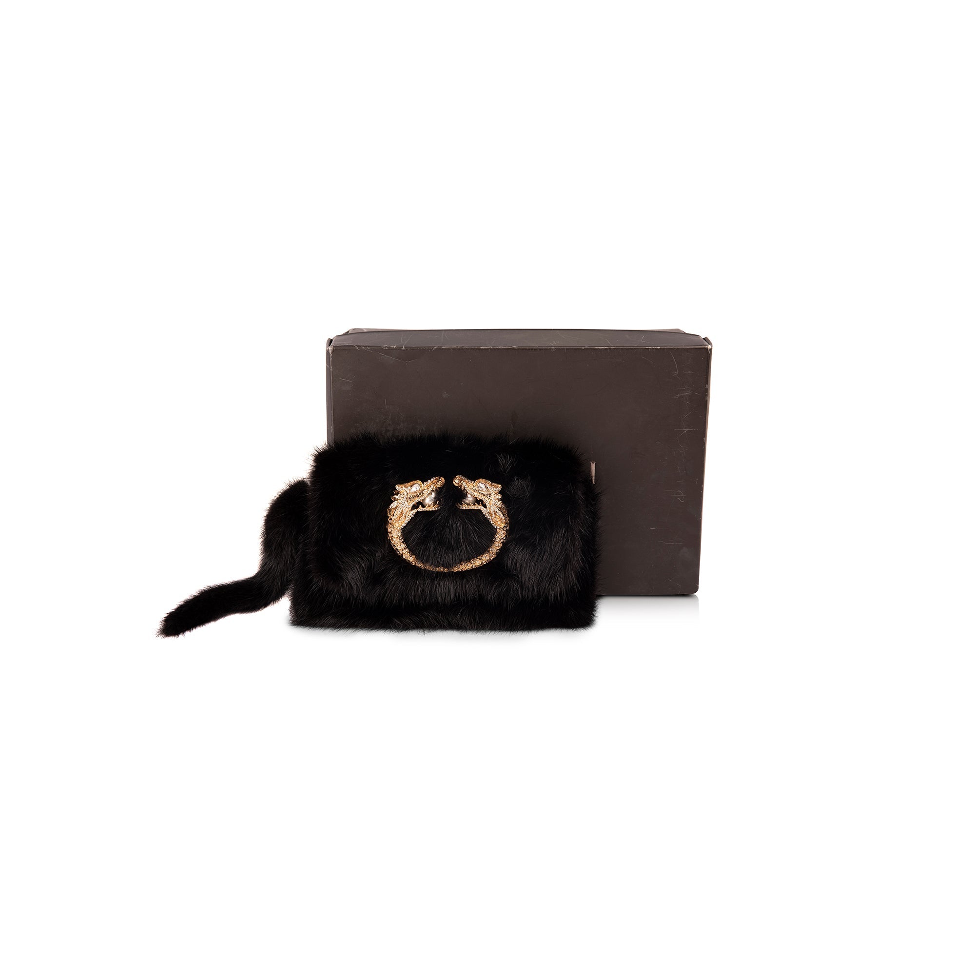 Gucci Mink Jewel Dragon Clutch w/ Box