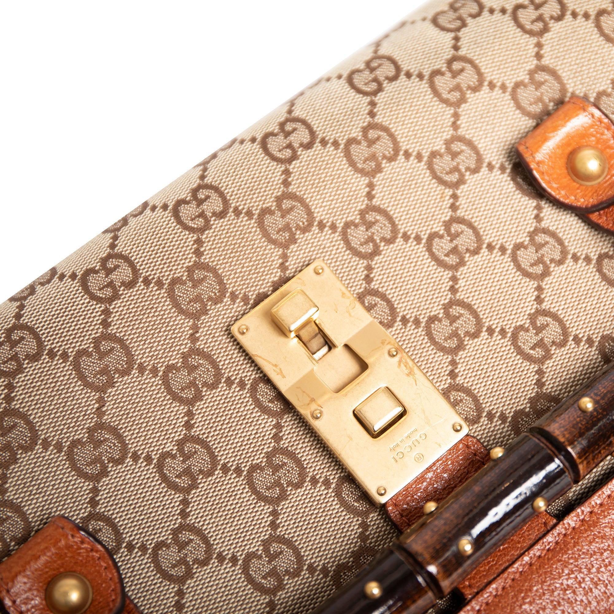 Gucci Monogram Bamboo Bullet Satchel