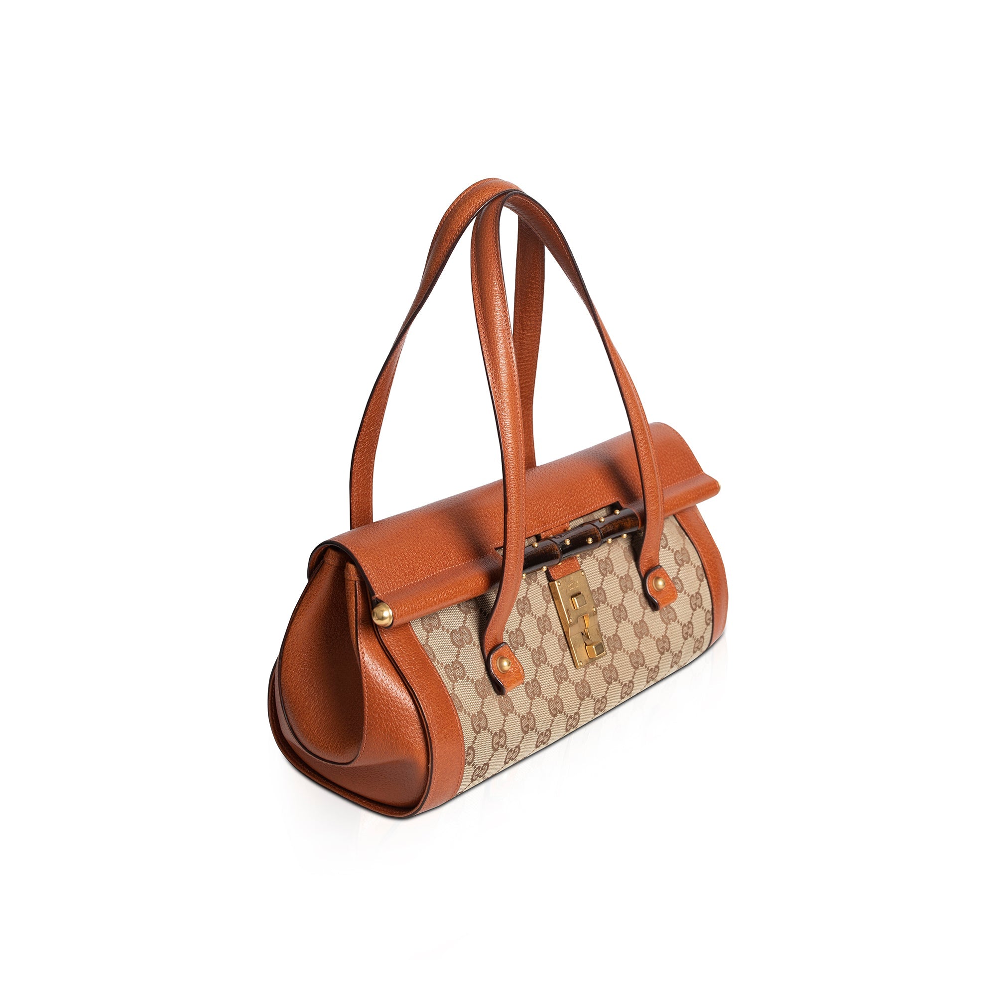 Gucci Monogram Bamboo Bullet Satchel
