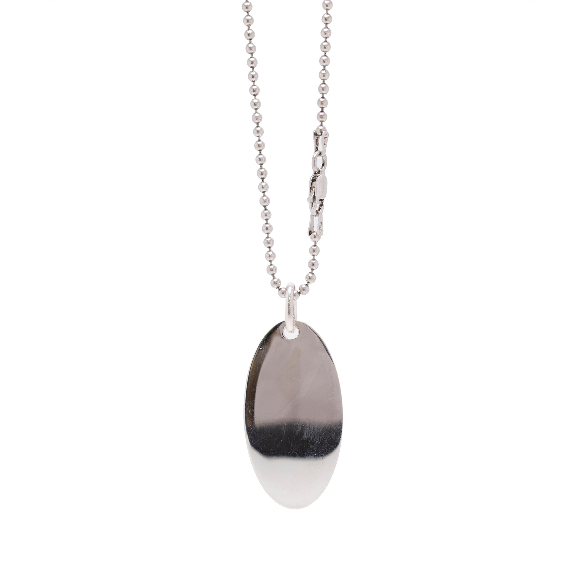 Gucci Oval Dog Tag Pendant Necklace w/ Box