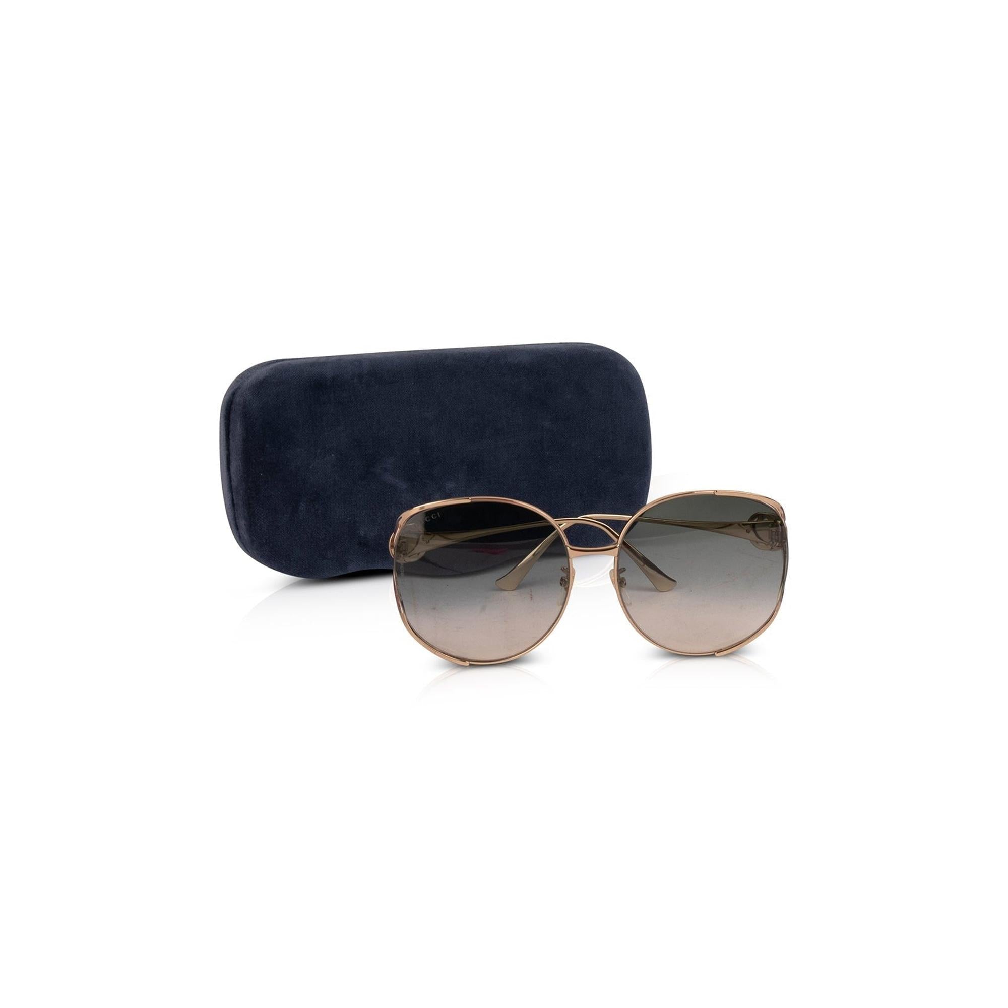 Gucci Oversized Round Frame Sunglasses w/ Case