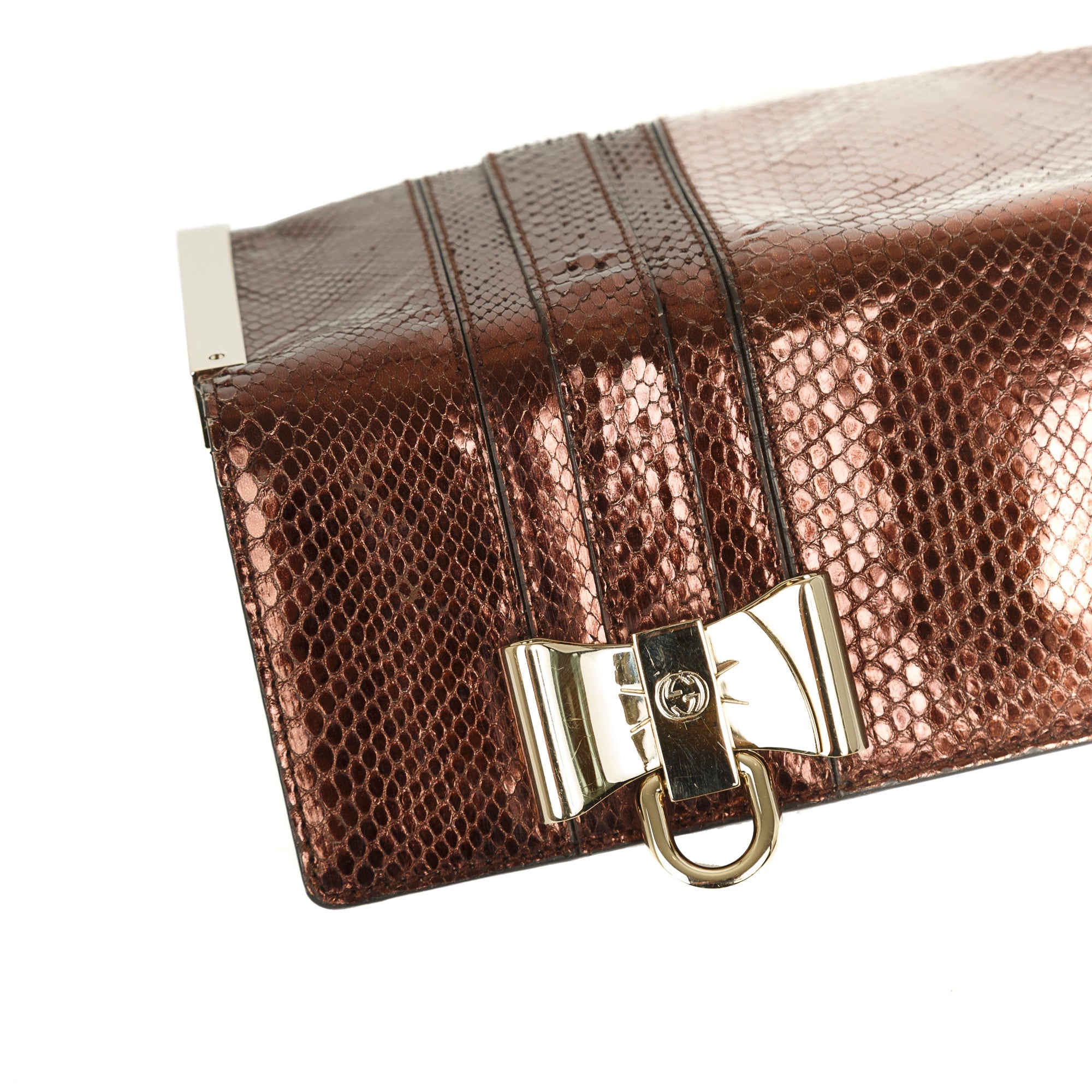 Gucci Python Bow Clutch