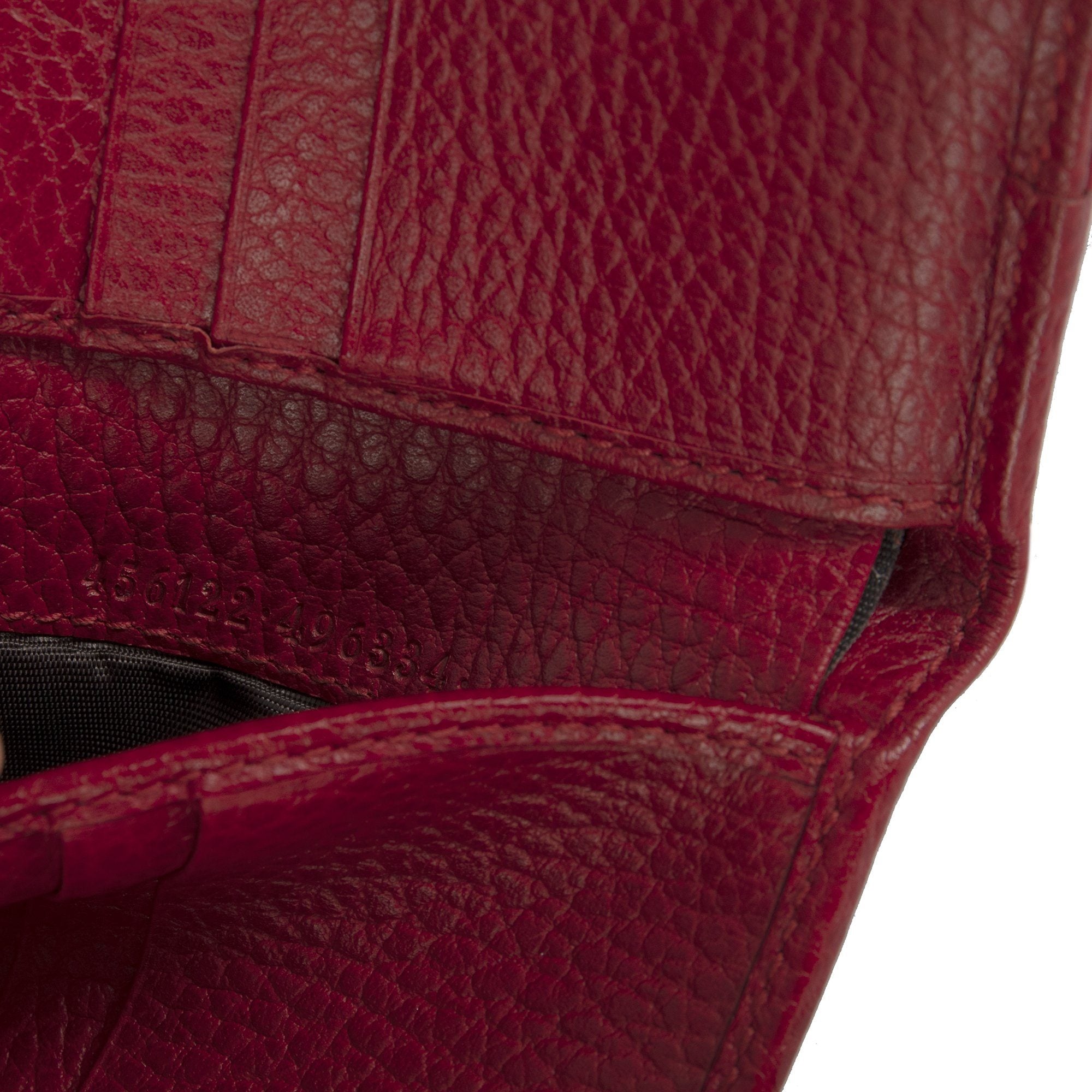 Gucci Red Leather French Flap Wallet