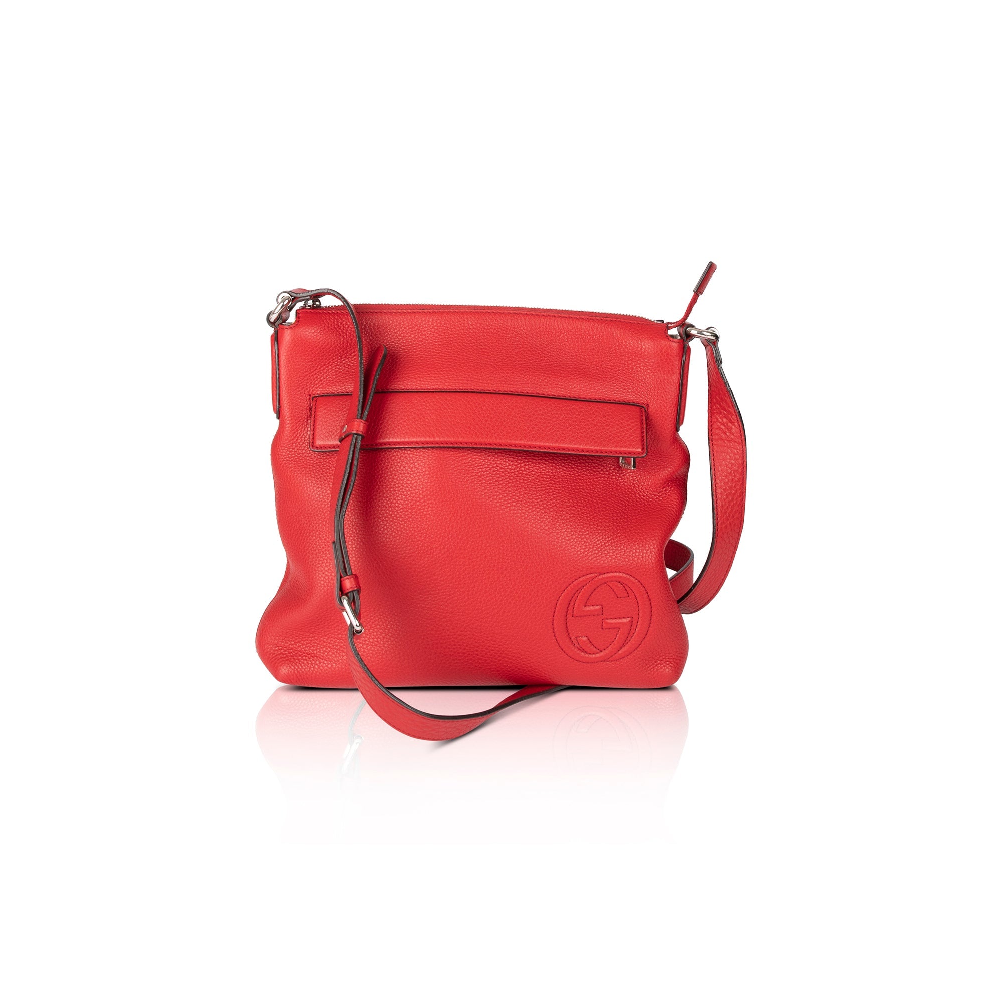 Gucci Red Soho Medium Messenger Bag w/ Box