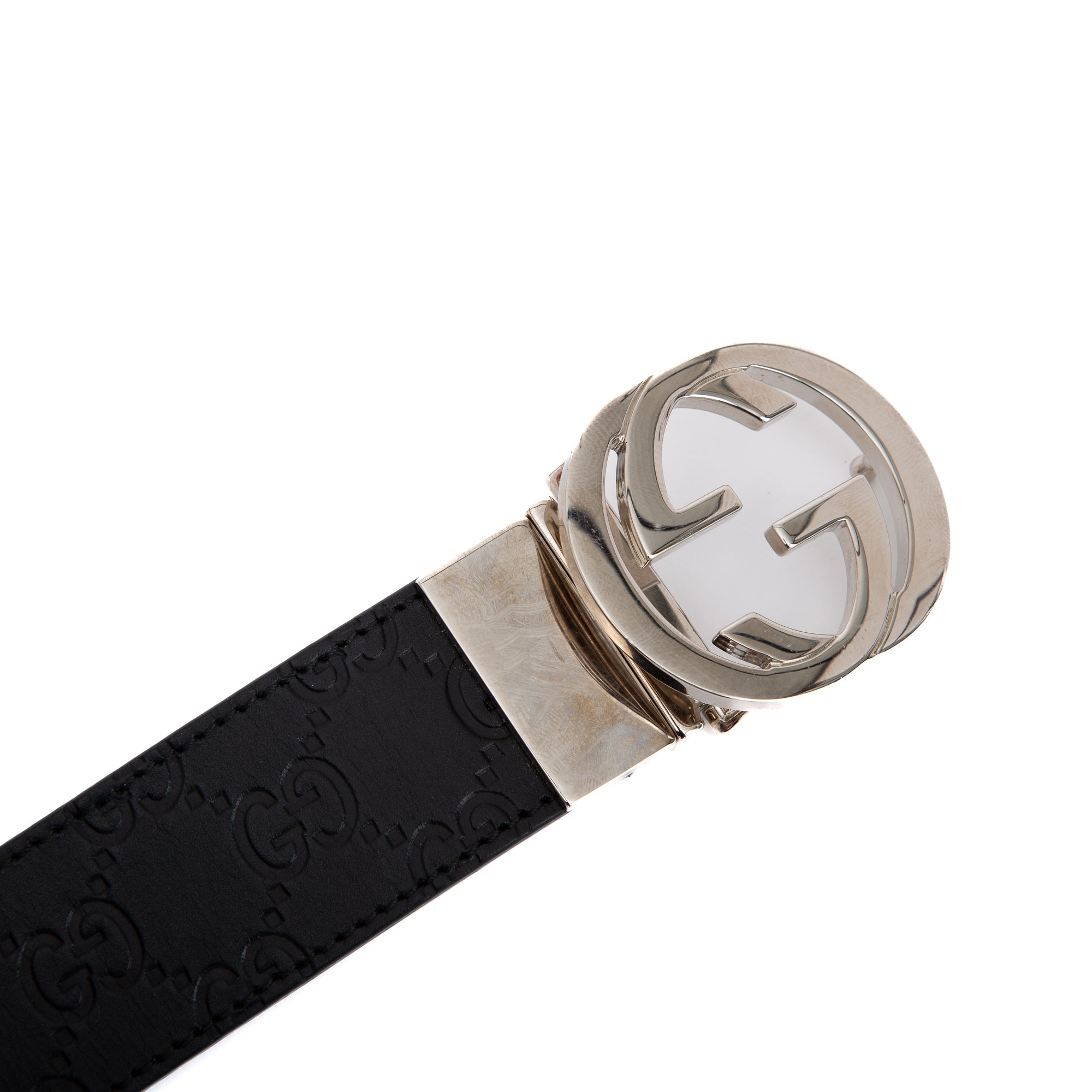 Gucci Reversible Gucci Signature Leather Belt w/ Box