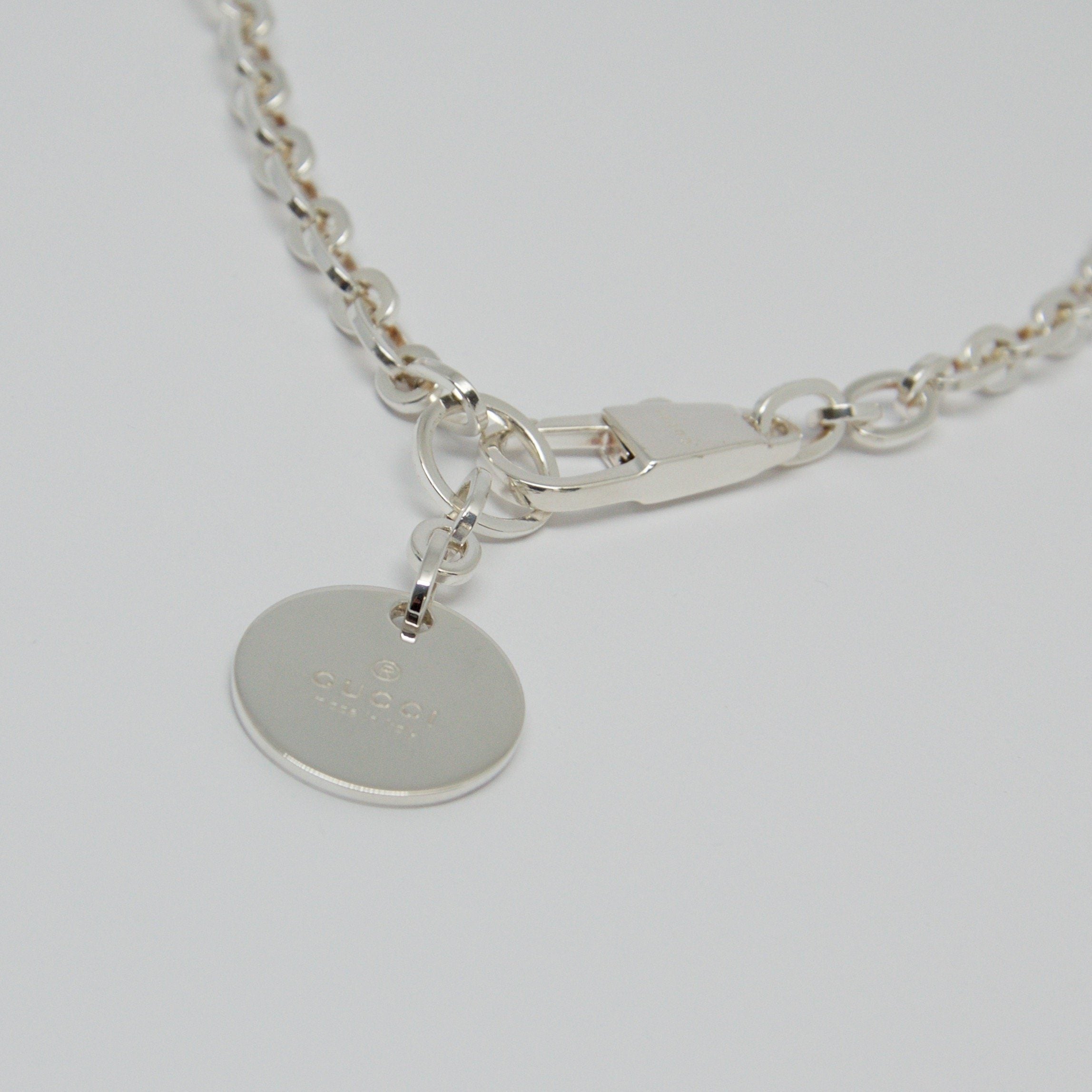 Gucci Round Tag Charm Link Necklace