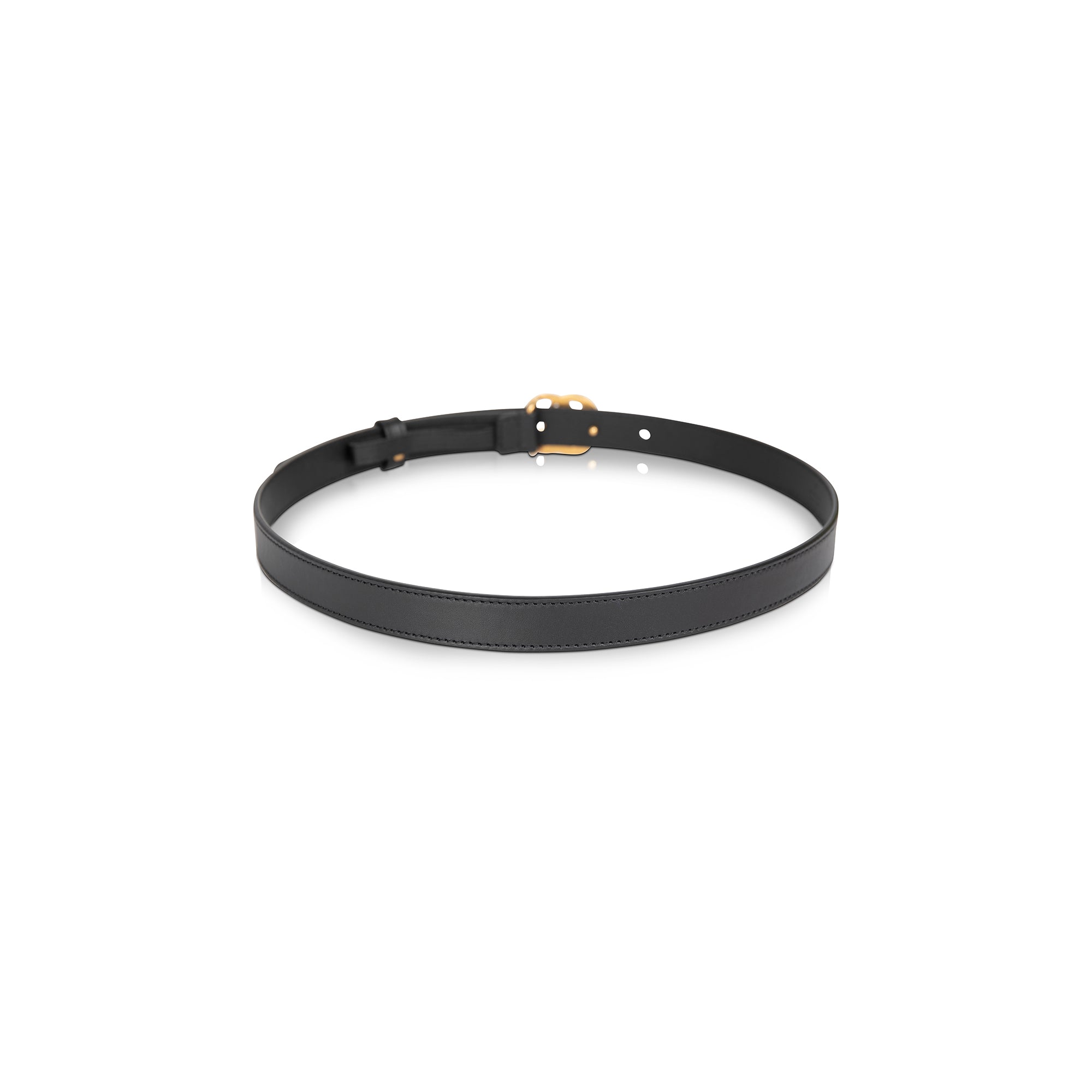 Gucci Skinny Leather Belt with Double G Buckle w/ Box & Receipt