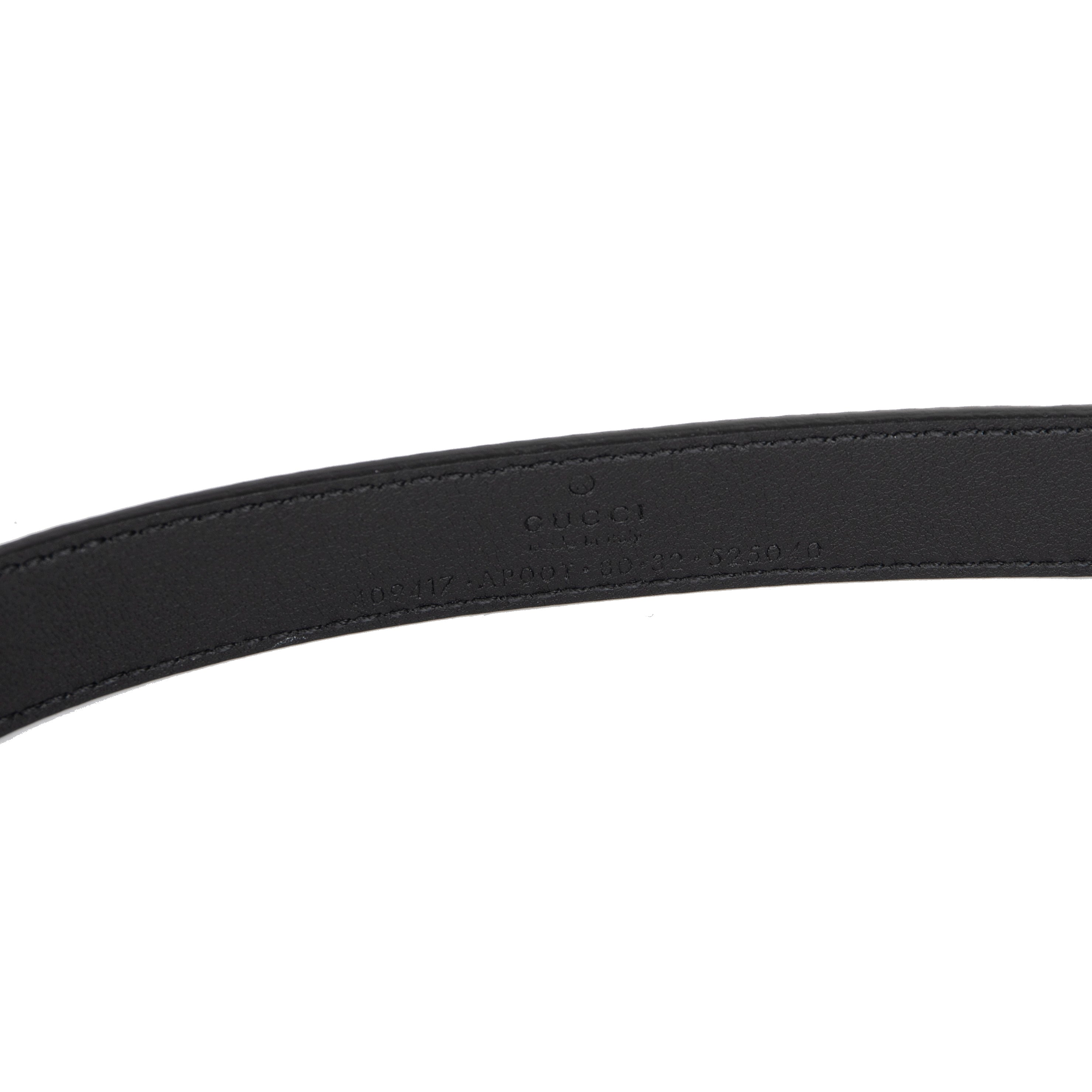 Gucci Skinny Leather Belt with Double G Buckle w/ Box & Receipt