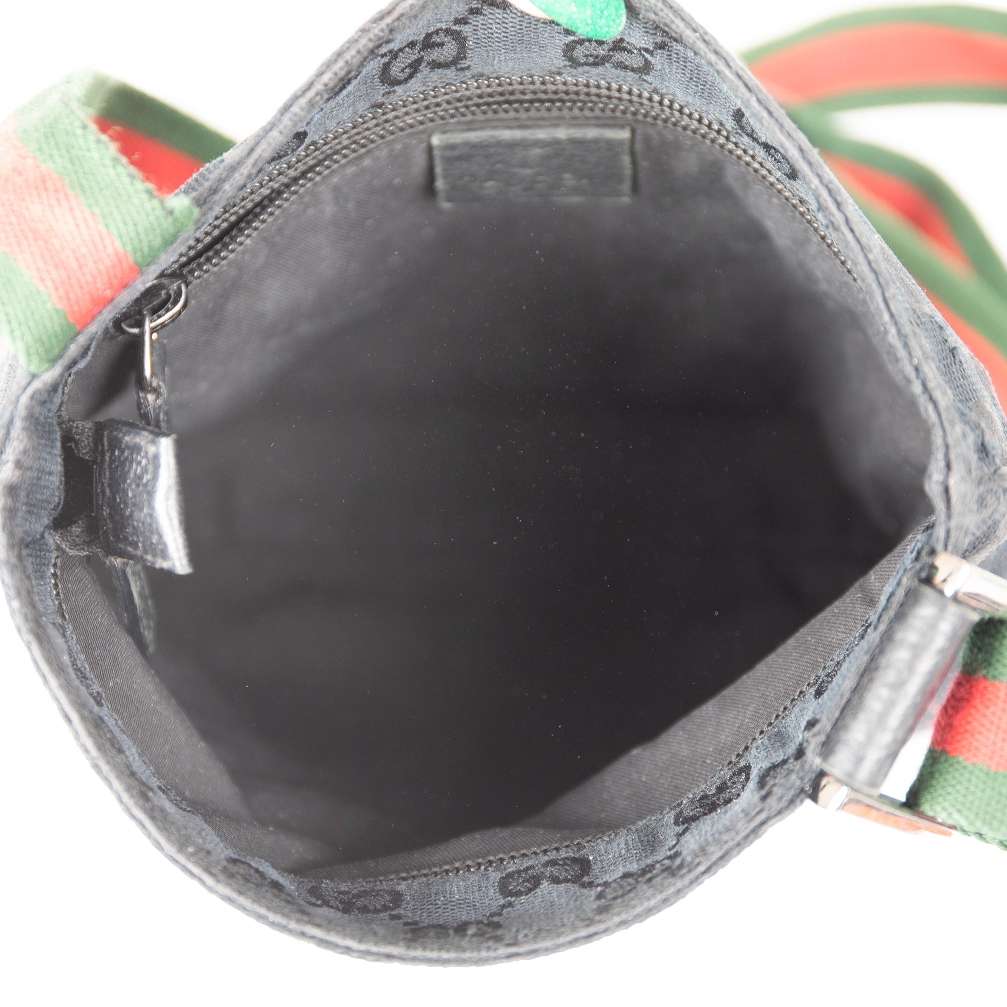 Gucci Small Black GG Canvas Web Crossbody Bag w/ Box