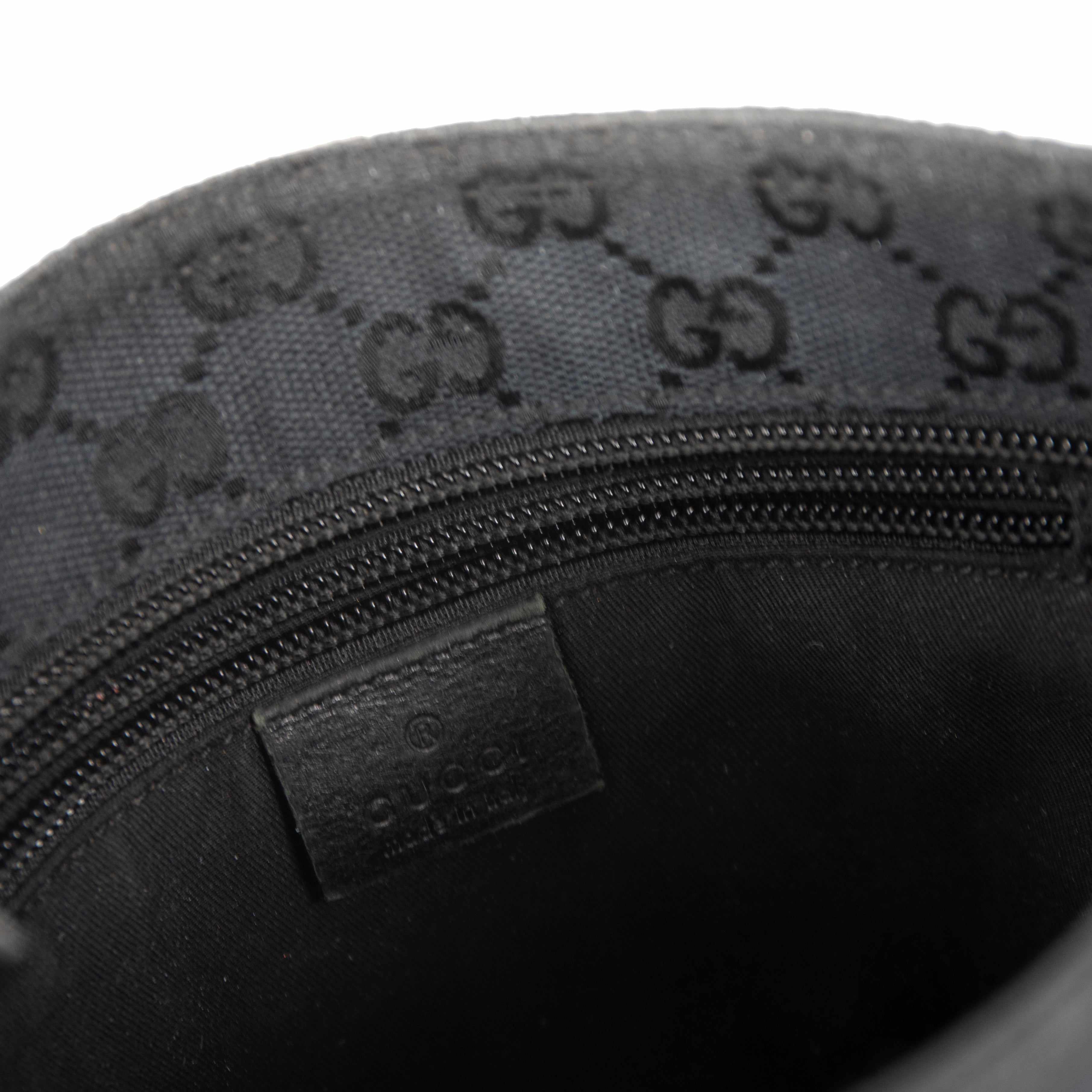 Gucci Small Black GG Canvas Web Crossbody Bag w/ Box