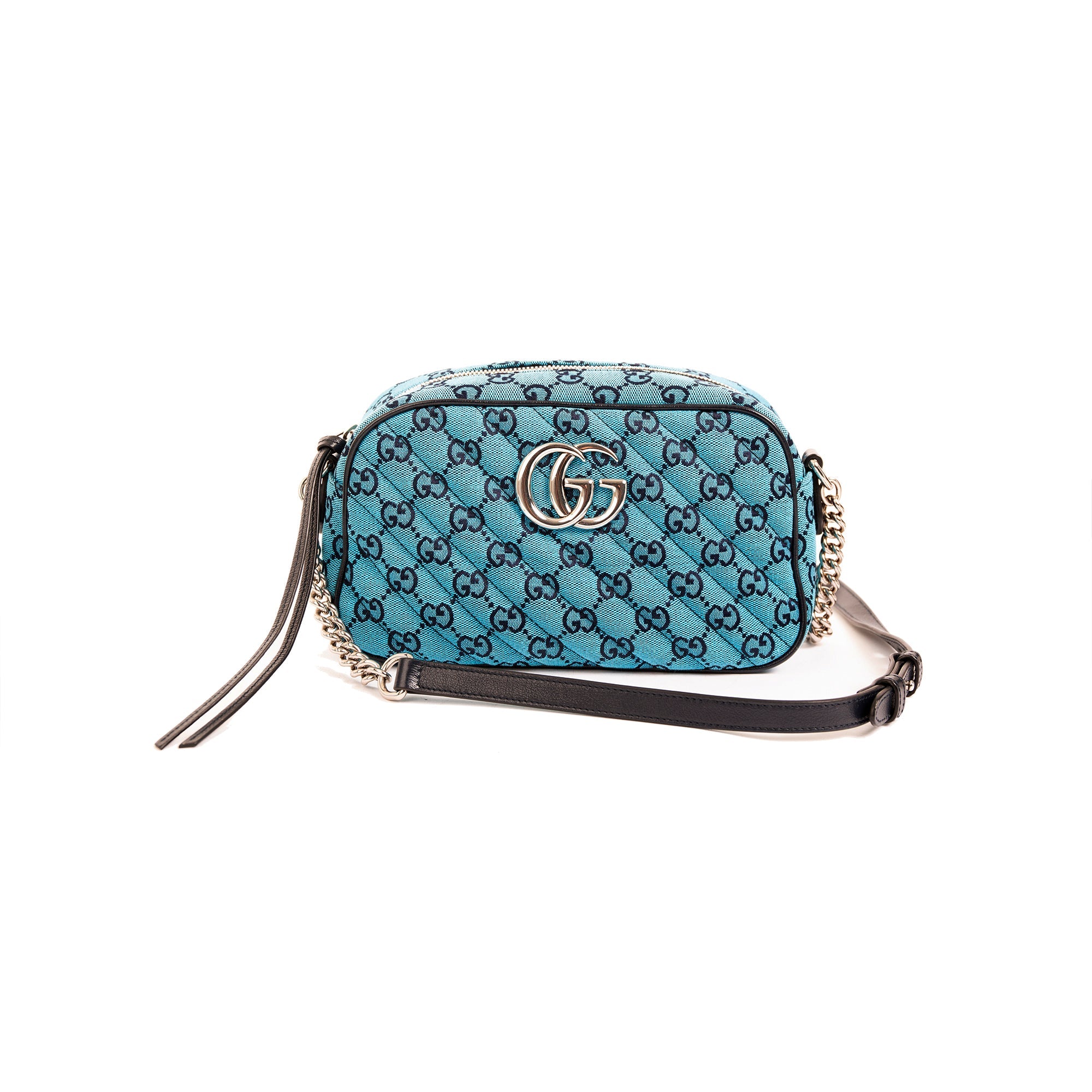 Gucci Small Diagonal GG Canvas Marmont Matelasse Shoulder Bag