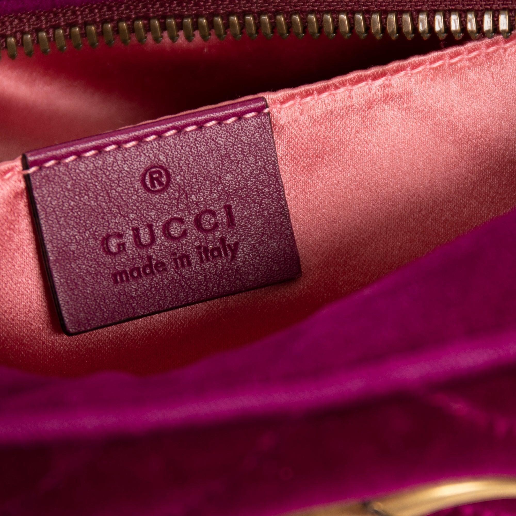 Gucci Small GG Marmont Matelasse Velvet Shoulder Bag