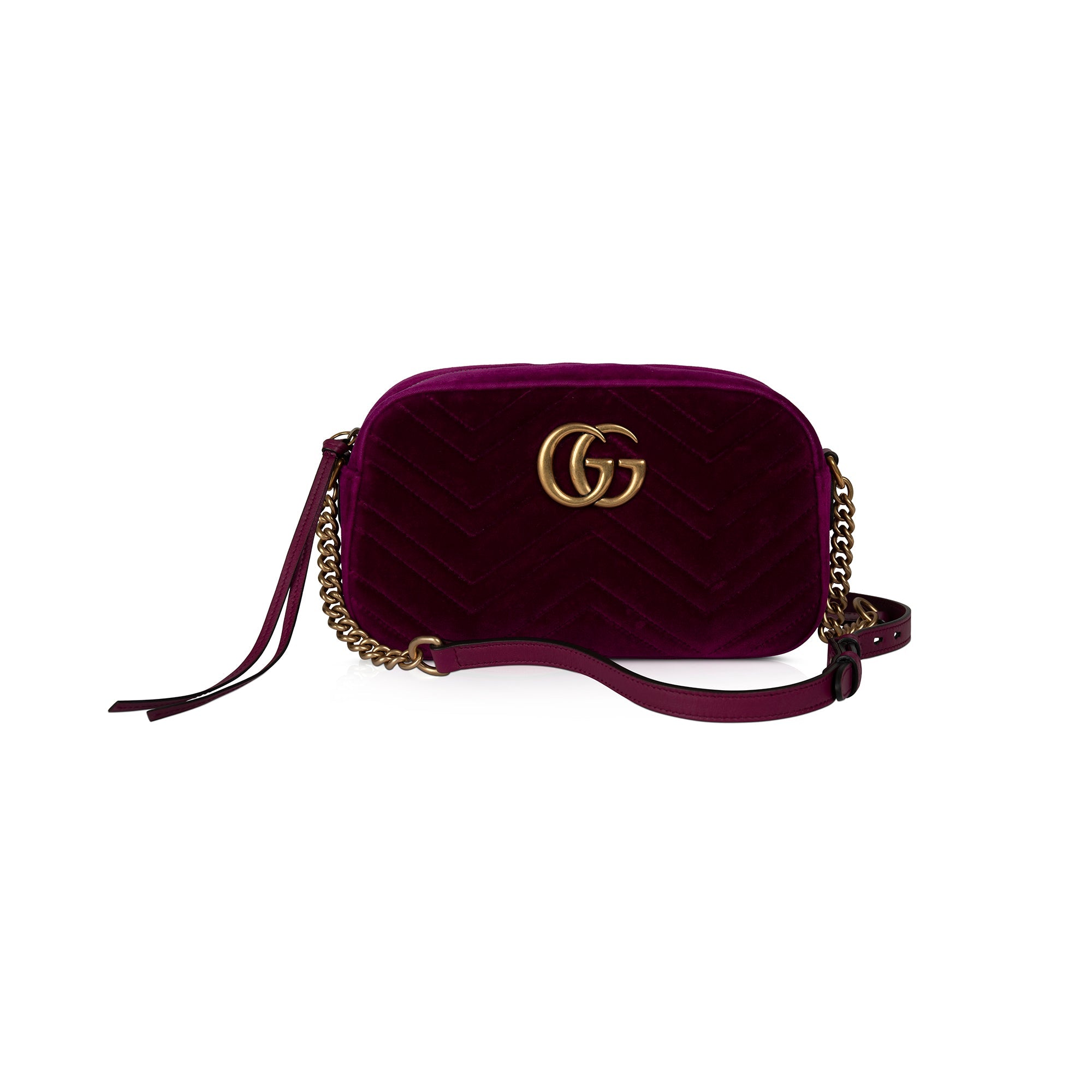 Gucci Small GG Marmont Matelasse Velvet Shoulder Bag