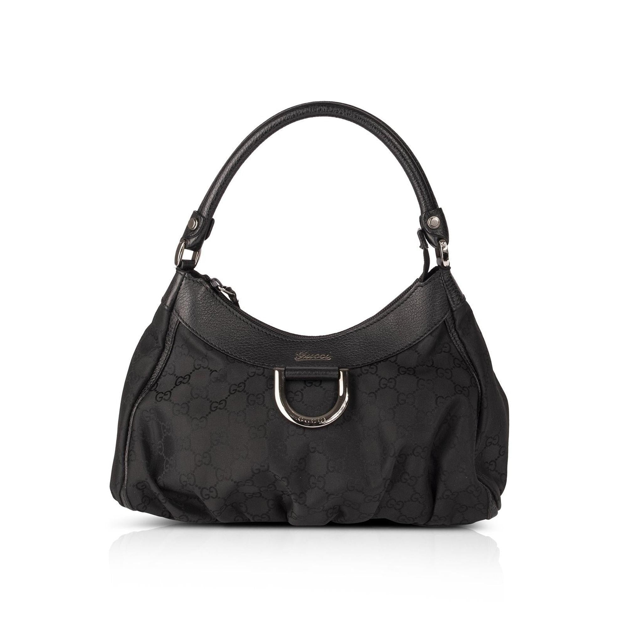 Gucci Small GG Nylon Abbey D-Ring Hobo