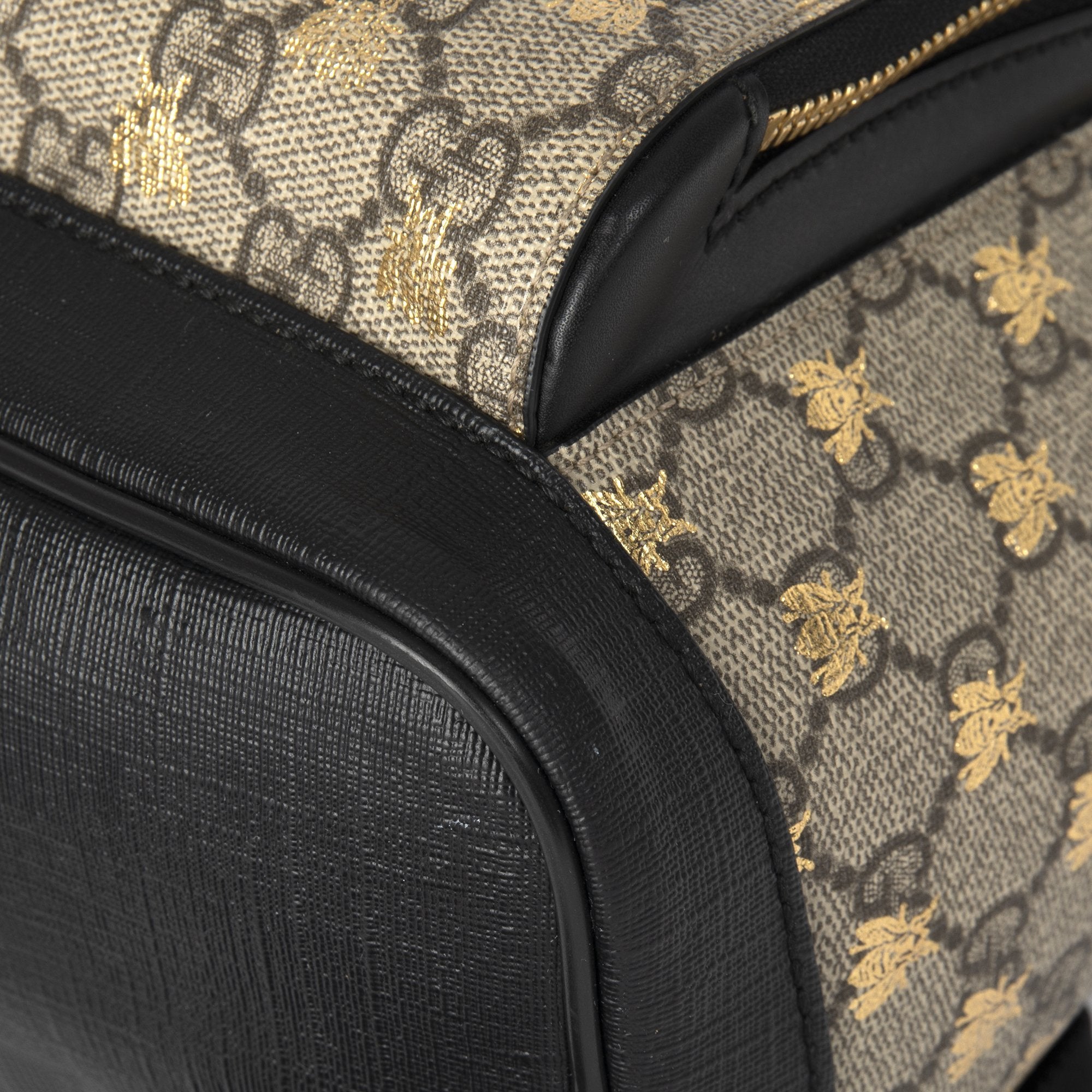gucci gold bee mini backpack cheap Gucci Small GG Supreme Bee Backpack – OLIVER'S