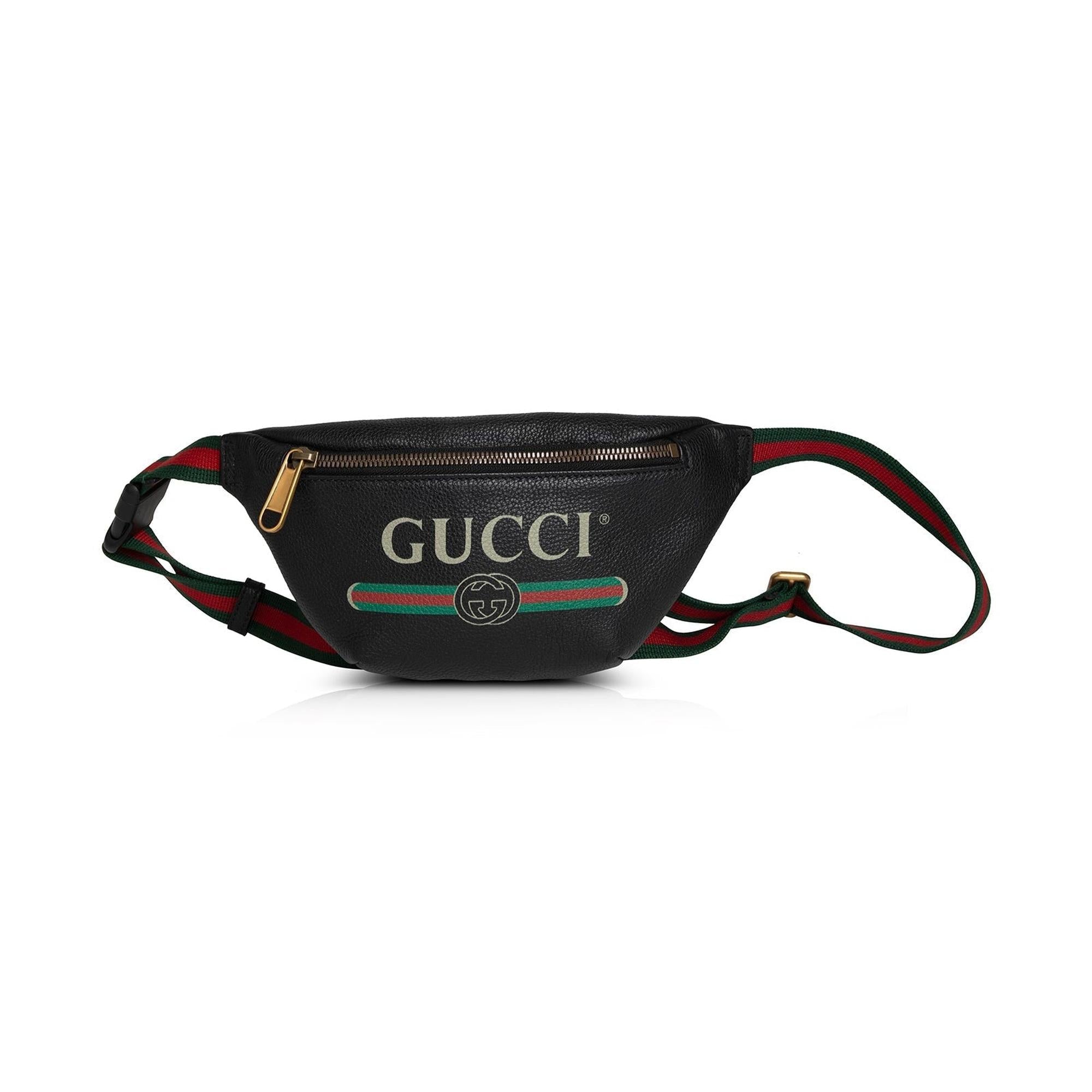 Gucci Small Logo Print Leather Belt Bag