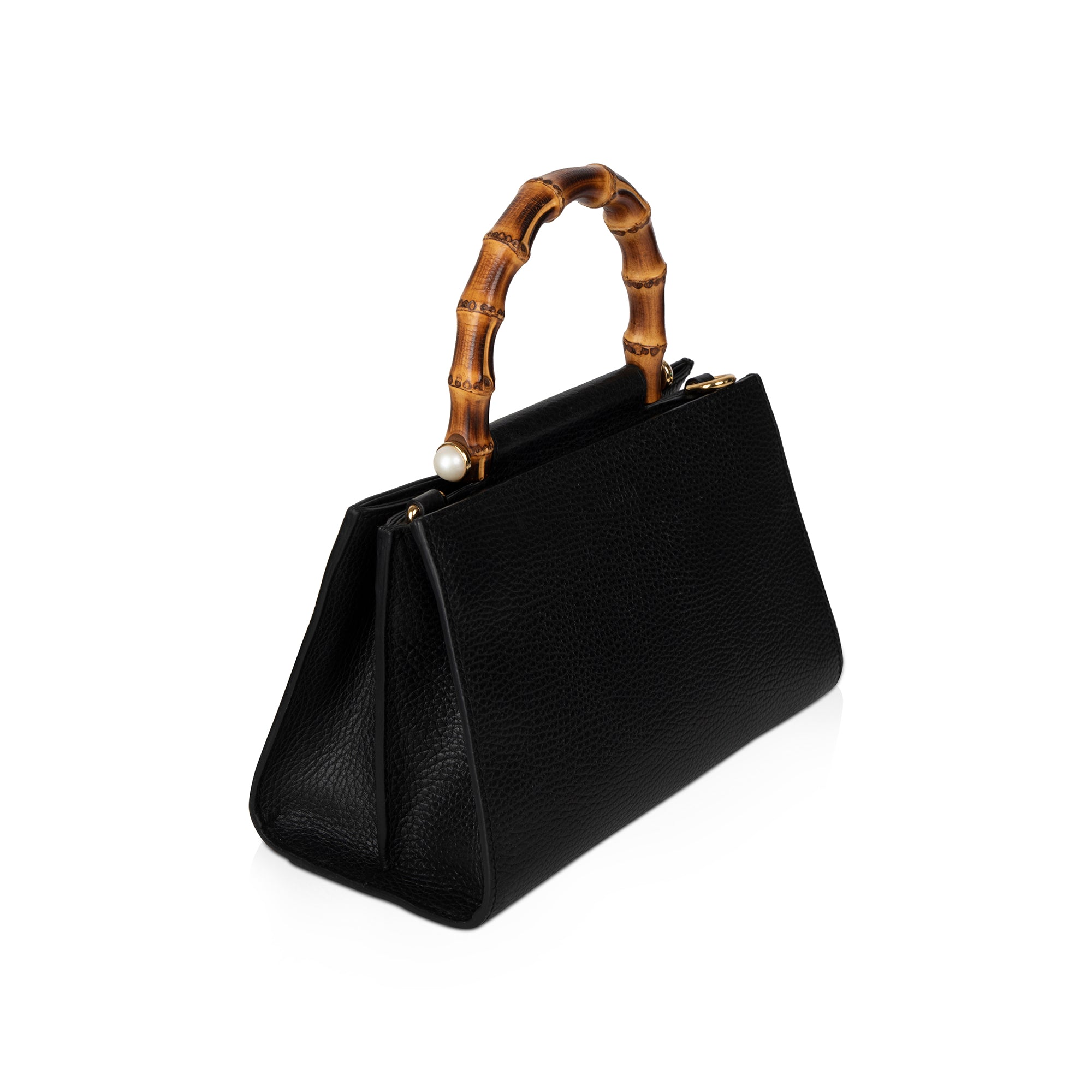 Gucci Small Nymphaea Web Bamboo Top Handle Bag