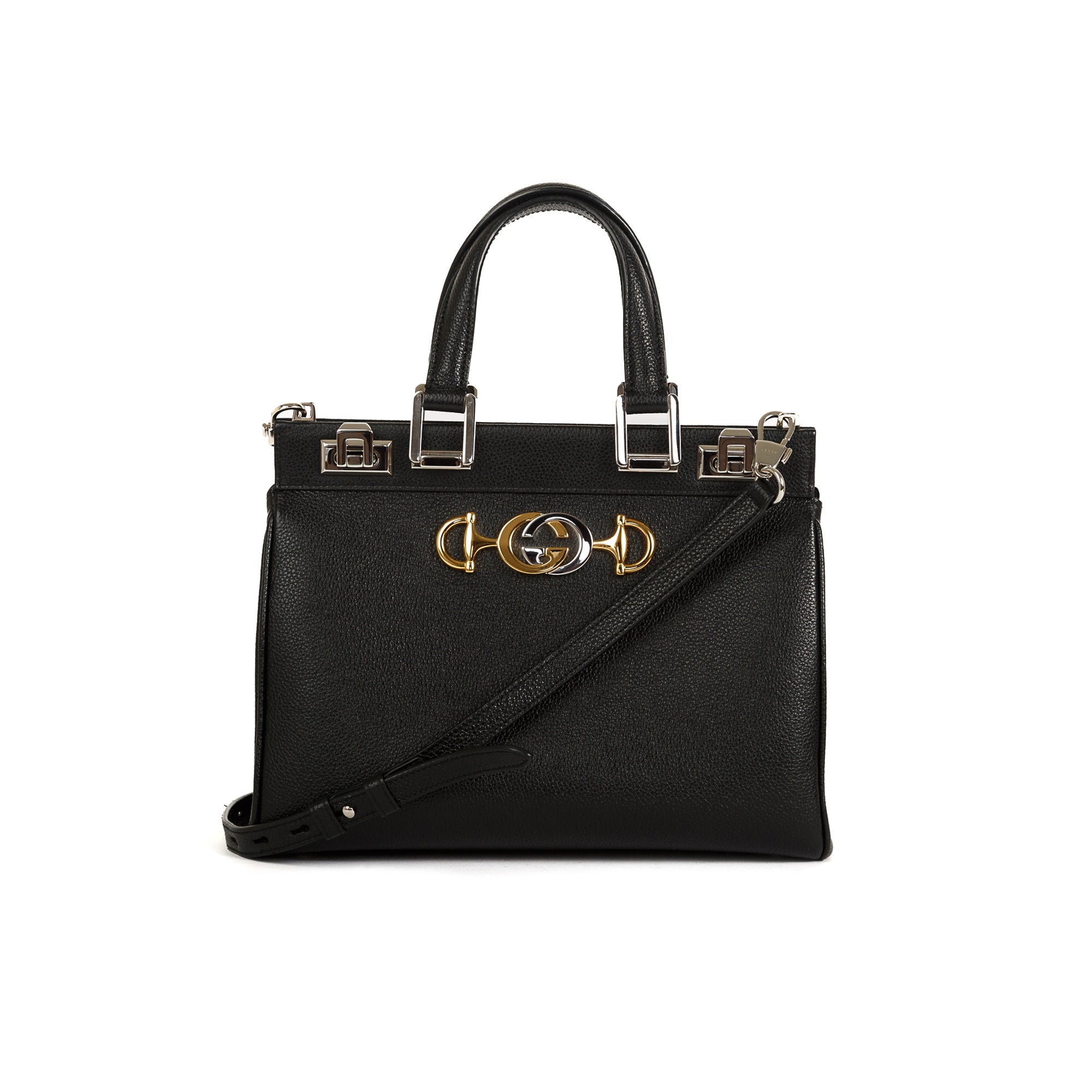 Gucci Small Zumi Leather Top Handle Bag w/ Strap