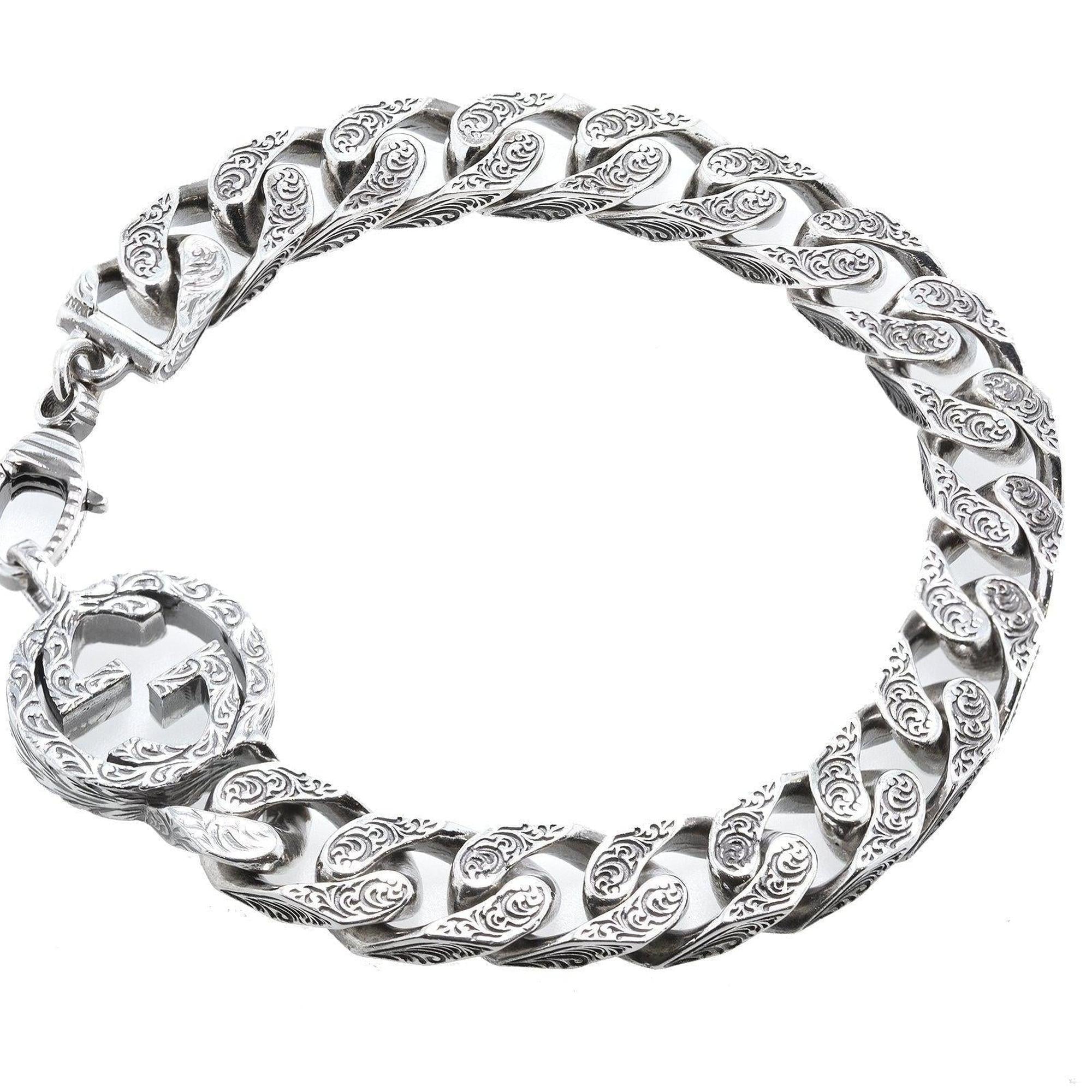 Gucci Sterling Silver Interlocking G Chain Bracelet