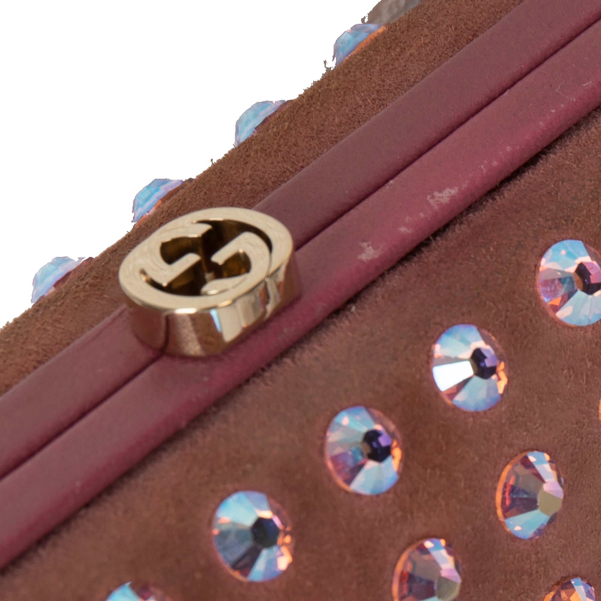 Gucci Suede Crystal Broadway Evening Clutch